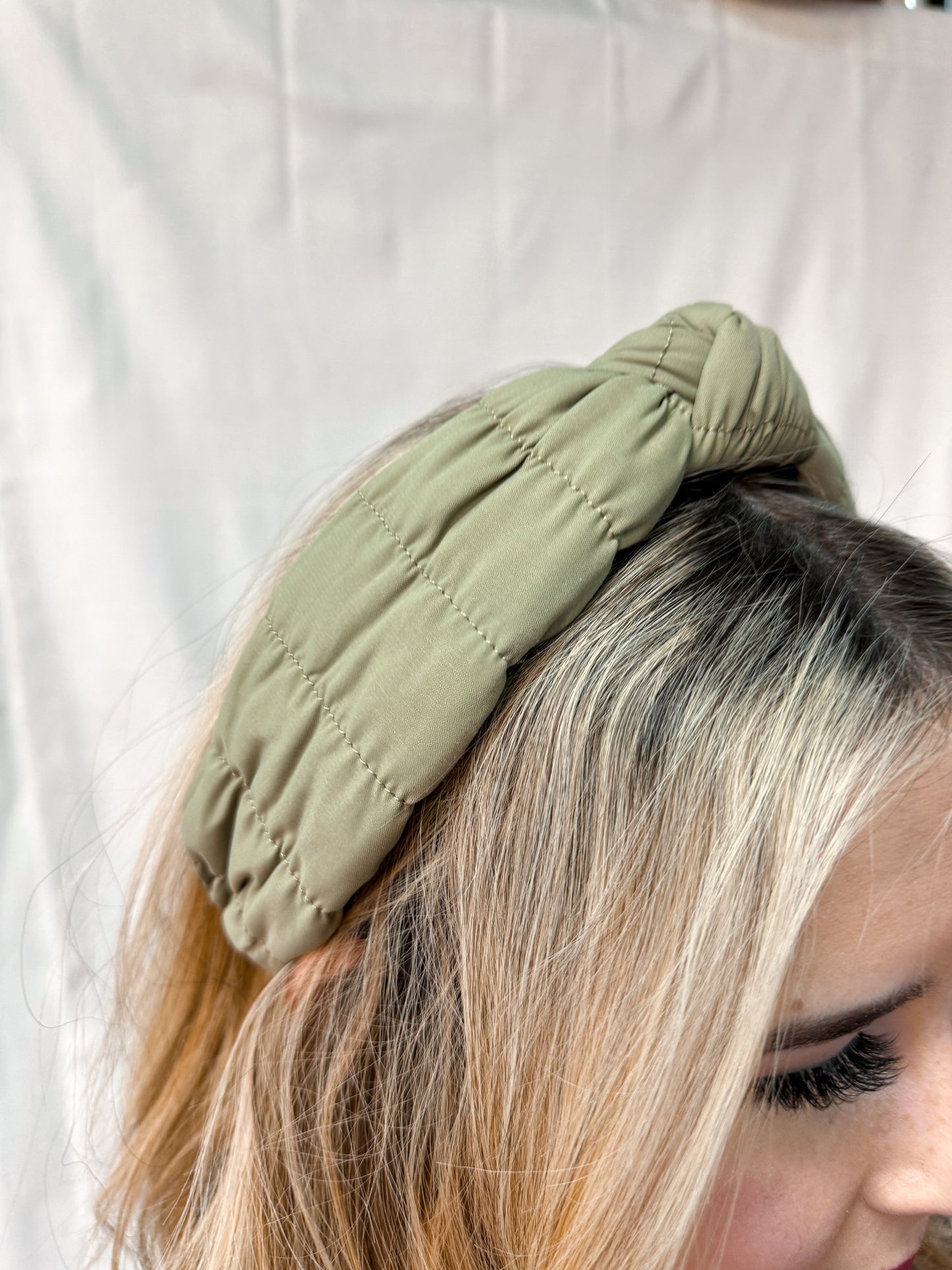 Puffer Knot Headband - Green-Headband-Avenue T-34666,Accessories-The Twisted Chandelier