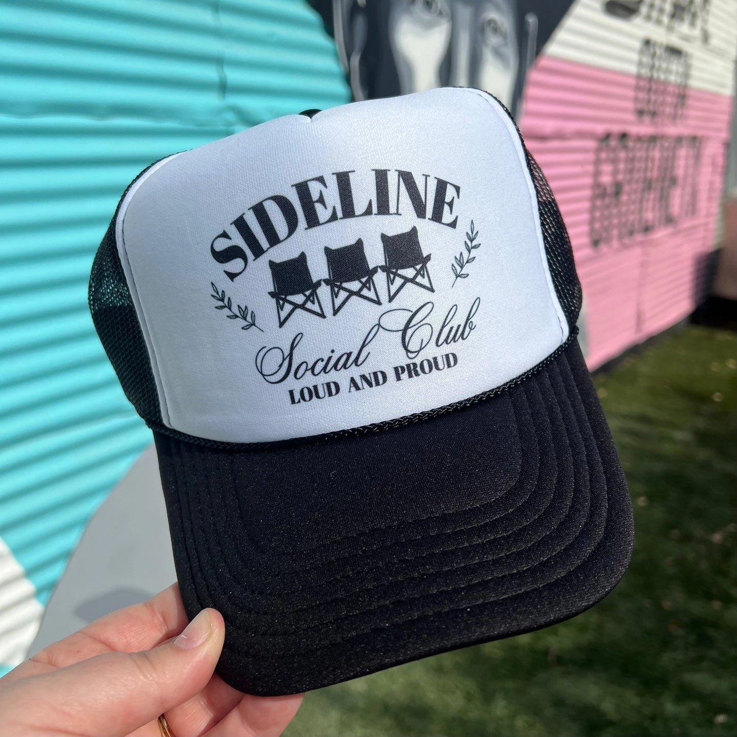 Sideline Social Club Snapback Foam Trucker Hat-Trucker Hat-Turquoise & Tequila-CR 04/21/25-The Twisted Chandelier