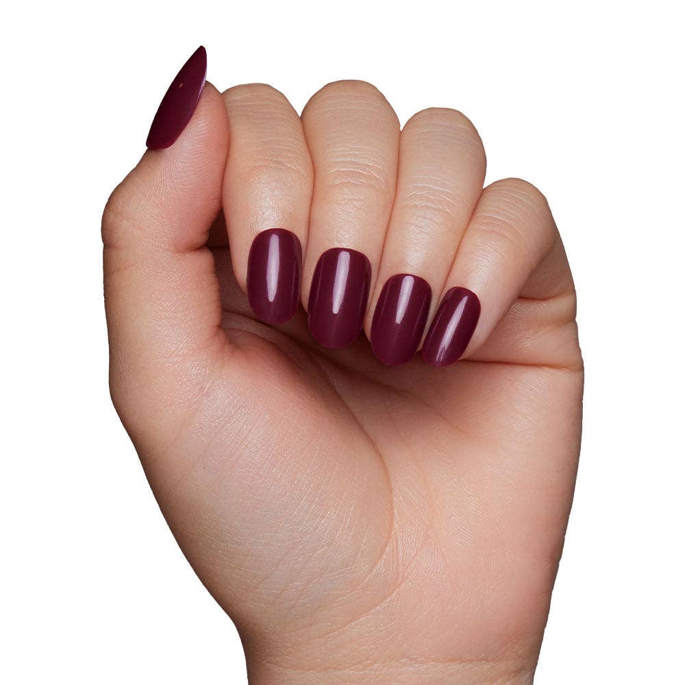 Berry Maroon Press-On Nails | Fall Solids | Short Round-Glamnetic-The Twisted Chandelier