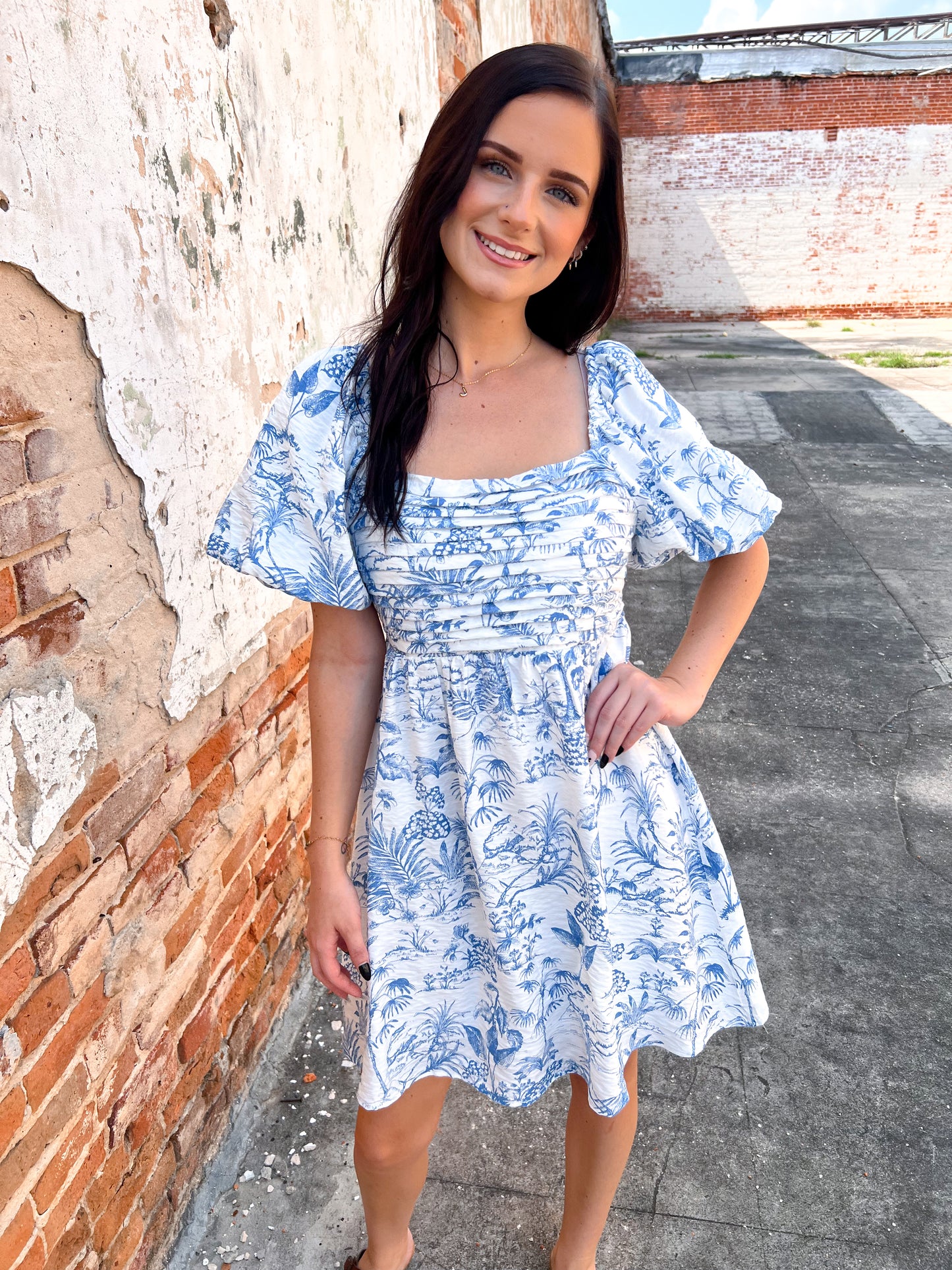Faye Printed Puff Sleeve Mini Dress-VERY J-07/24/25,08/13/25,1st md,Bin b2,DJR,FD 06/17/25,OGP 42,OGP 59.99-The Twisted Chandelier