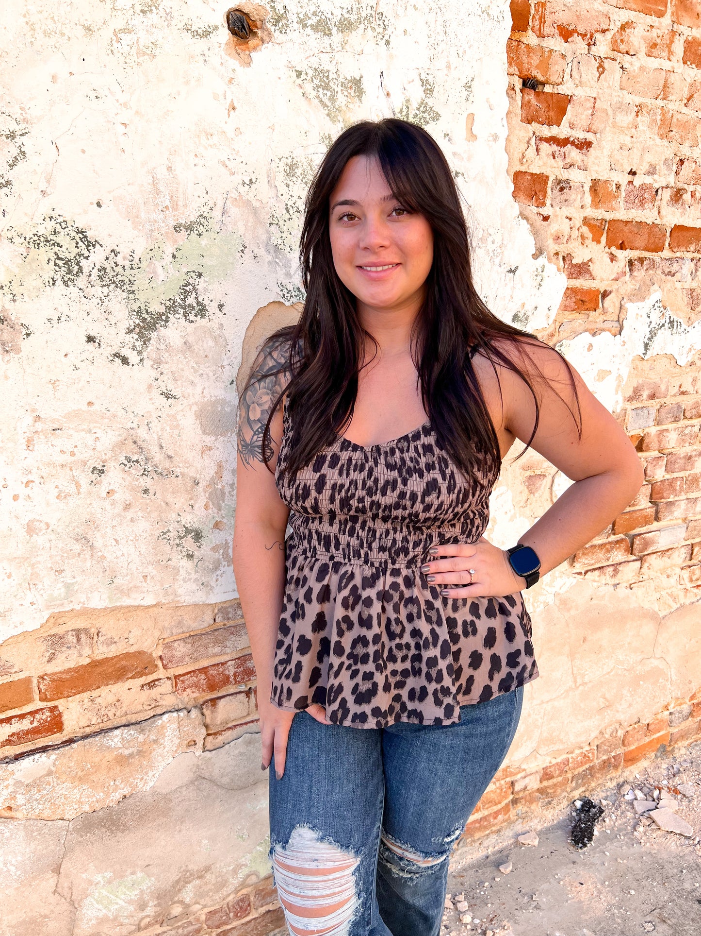 Carmen Leopard Print Smocked Body Top-Top-BiBi-05/23/23, 09/06/23, 1st md, 2nd md, md 7/30-The Twisted Chandelier