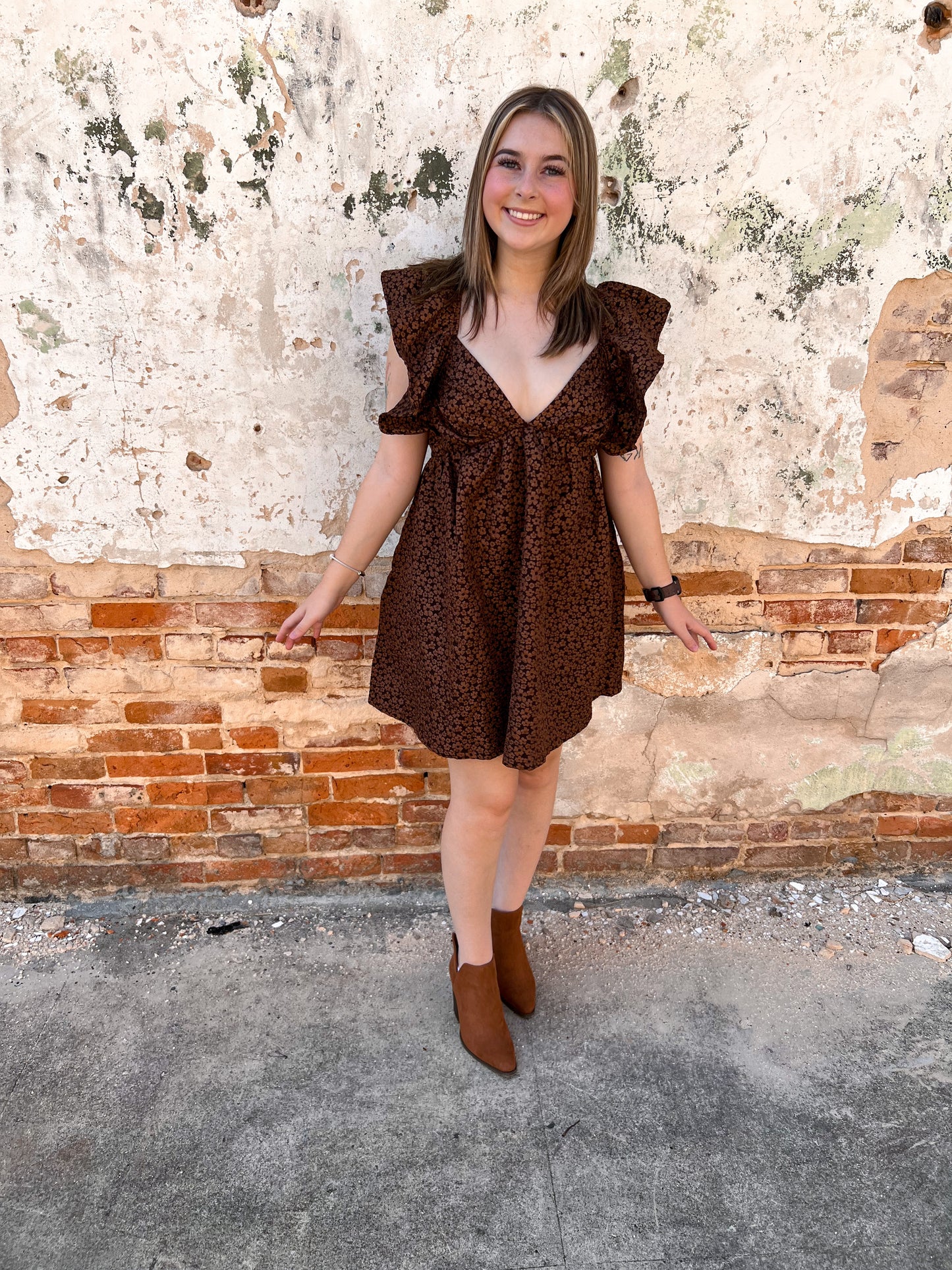 Ashton Floral Babydoll Ruffle Sleeve Mini Dress-Dress-day+moon-11/28/23 md, 1st md, BIN A2-The Twisted Chandelier