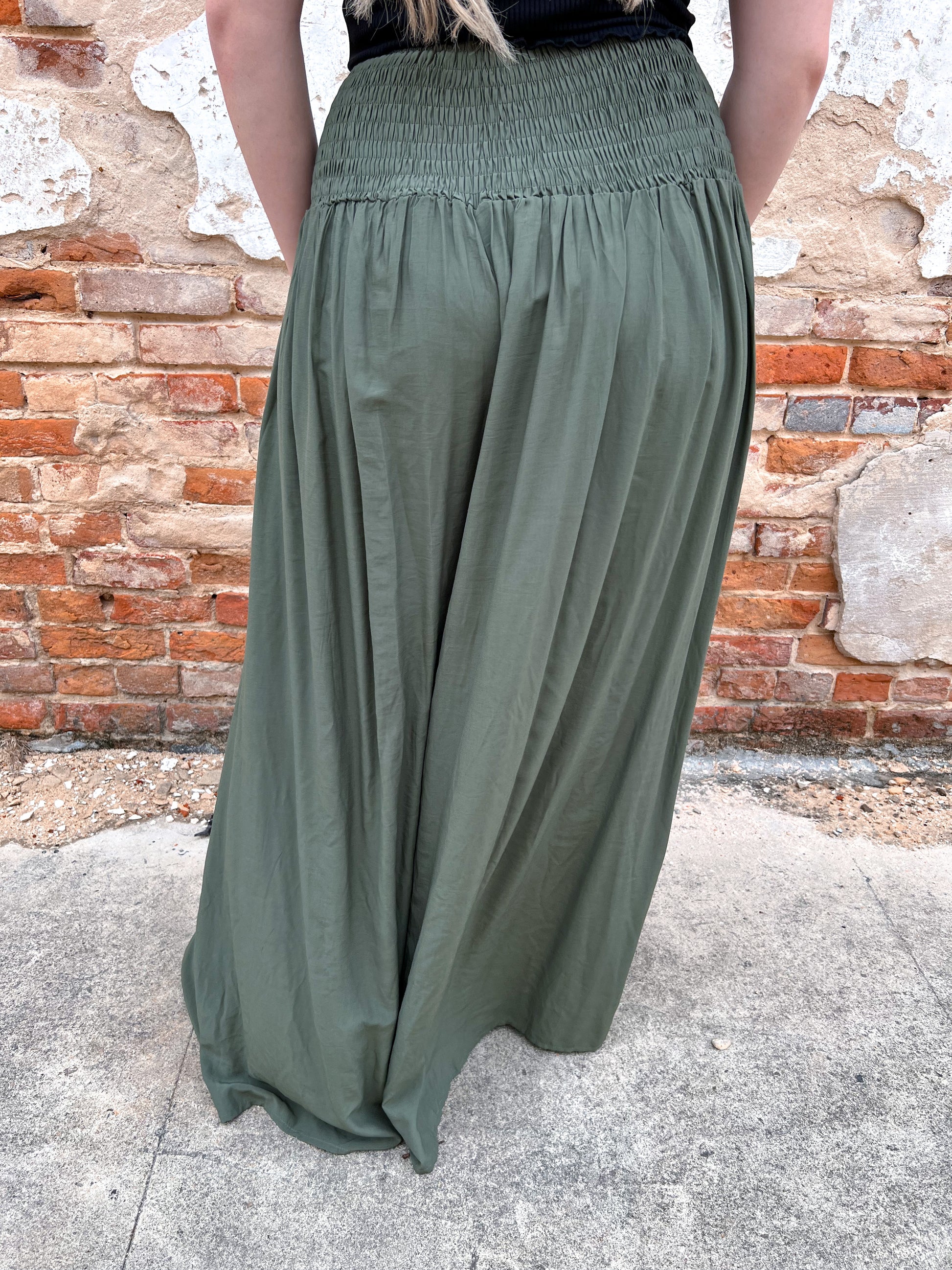 Honora Smocked Waist Palazzo Pants-Pants-Heyson-Max Retail-The Twisted Chandelier