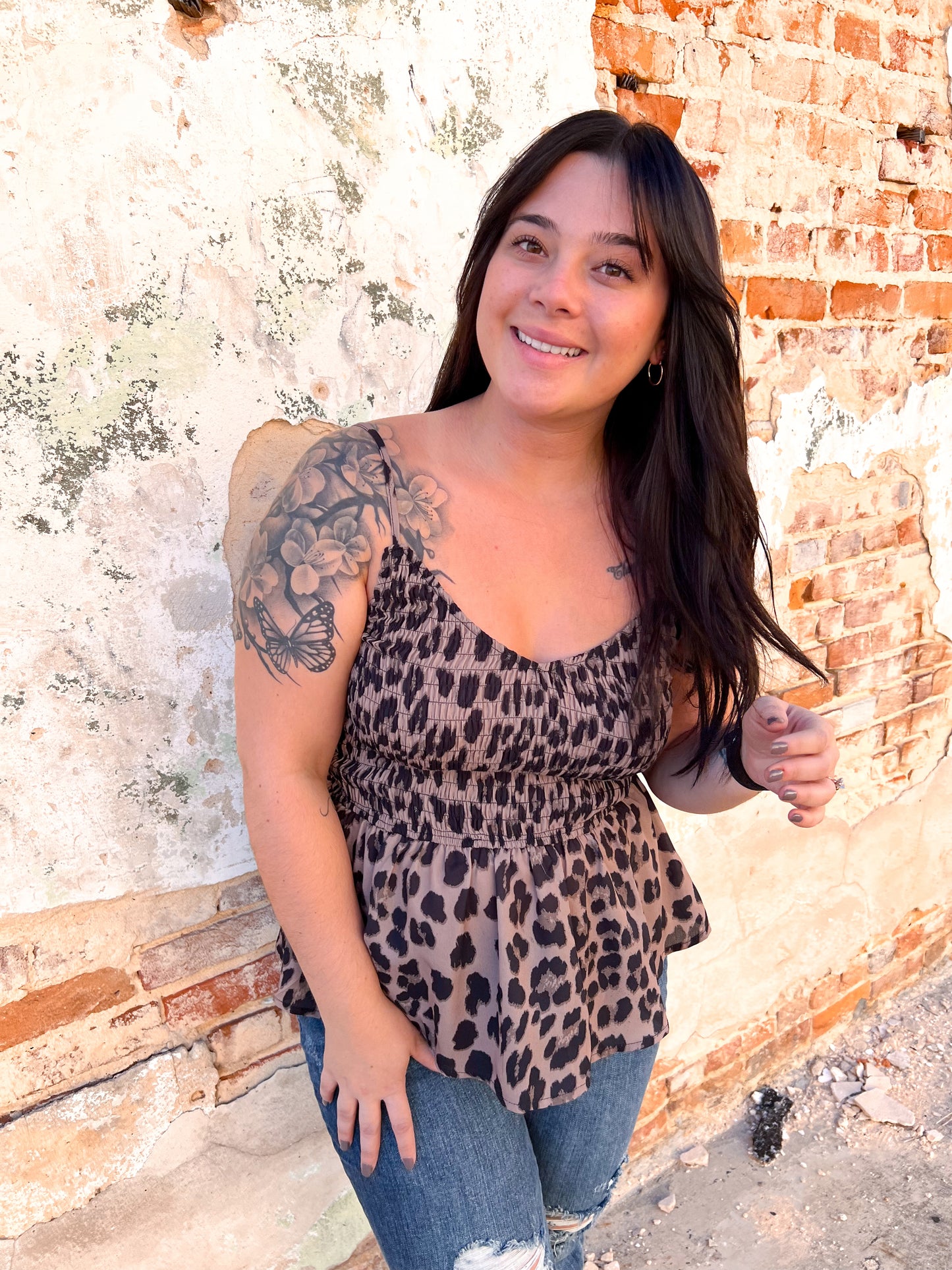 Carmen Leopard Print Smocked Body Top-Top-BiBi-05/23/23, 09/06/23, 1st md, 2nd md, md 7/30-The Twisted Chandelier