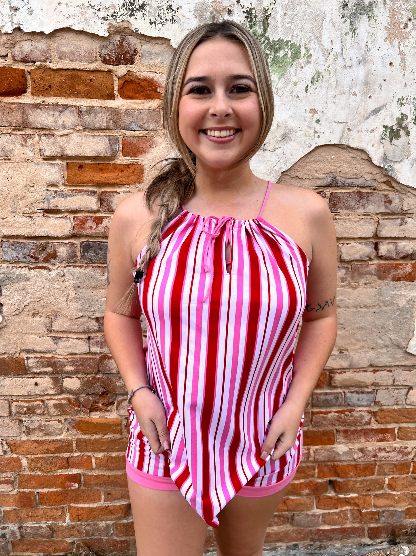 Red & Pink Stripe Pajama Set-Pajama Set-The Royal Standard--The Twisted Chandelier