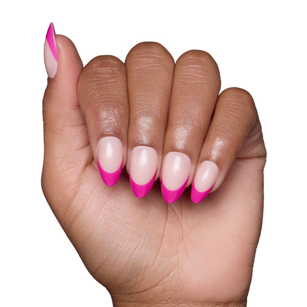 Raspberry Sorbet Press-On Nails | French Tip | Short Almond-Glamnetic-The Twisted Chandelier
