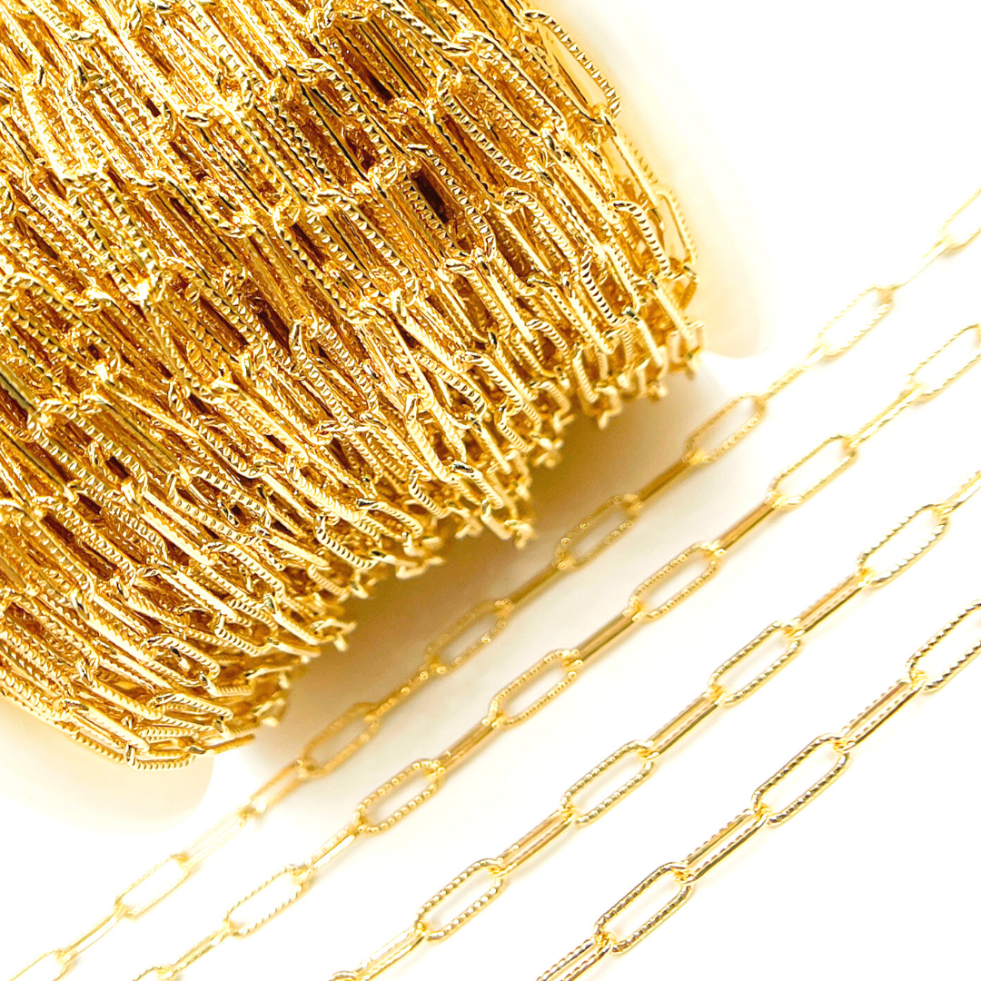 Oakley 14K Gold Filled Hammered Paperclip Chain 2903LGF-Jewels & Chains-The Twisted Chandelier