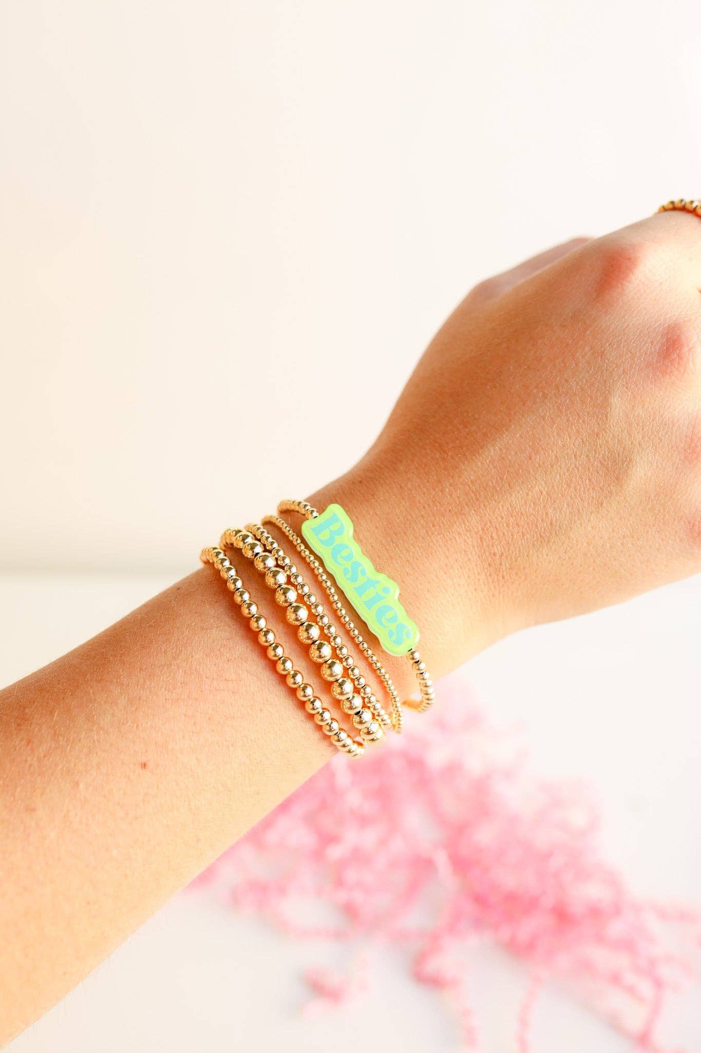 Bestie BB Bead Bracelet in Green/Blue (Kids Size)-Beaded Blondes-The Twisted Chandelier