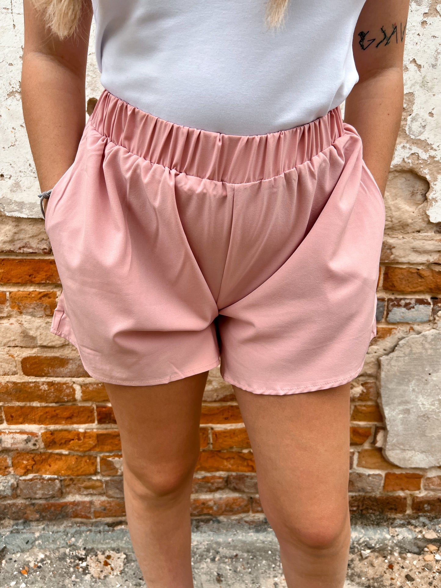 Imani Off Shirring Hemming Bottoms-Shorts-Mazik-11/28/23 md, 1st md, 8/22/23, BIN A4-The Twisted Chandelier