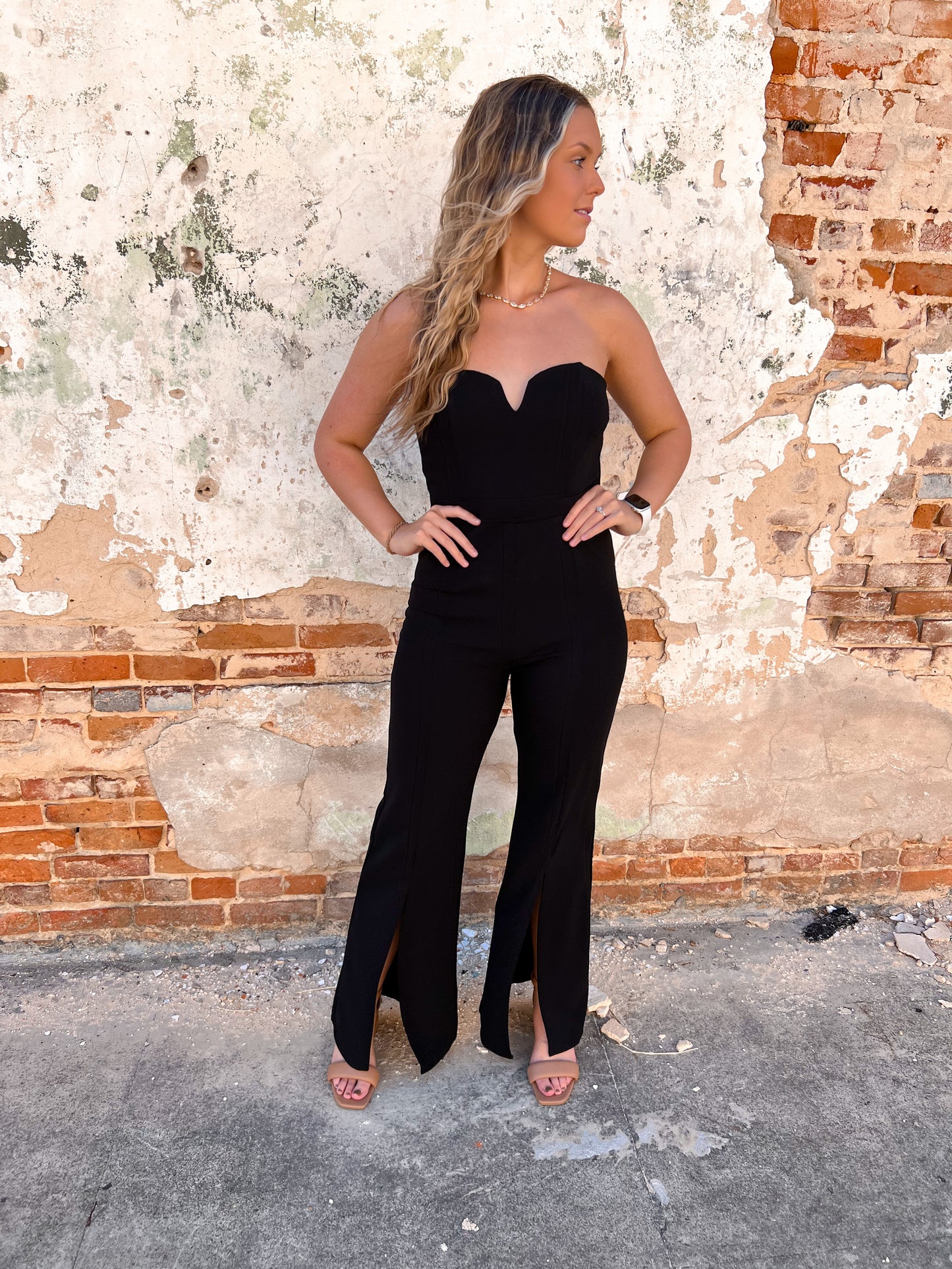 Hailey Strapless Wide Leg Jumpsuit-Jumpsuits & Rompers-Entro-8/15/23, Max Retail-The Twisted Chandelier