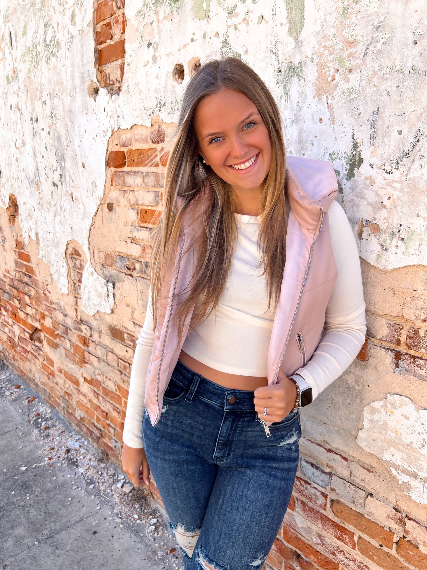 Janna Faux Leather Zip-Up Vest Jacket - Blush-Puffer Vest-ShopIrisBasic-HMJ20932(Vests), t4-The Twisted Chandelier