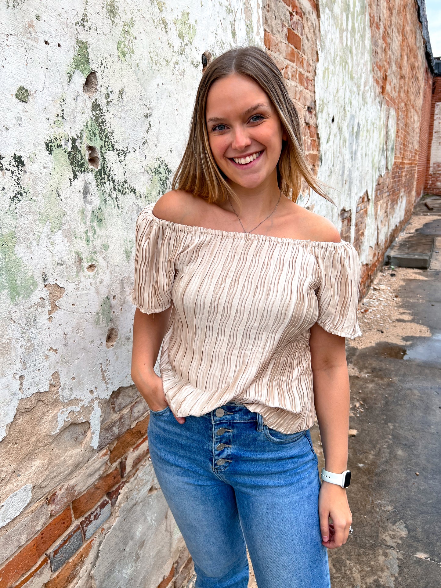 Aubrie Ivory Silk Top-Shirt-Southern Grace Wholesale-9307E,Bin a4,FD 03/05/24,Tops Collection-The Twisted Chandelier