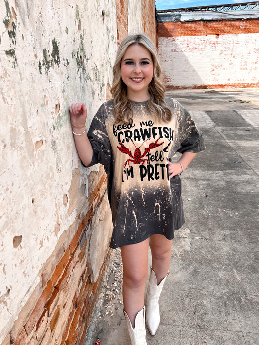 Feed Me Crawfish and Tell Me I'm Pretty Tee Shirt-Apparel & Accessories-Bling-A-Gogo-Max Retail-One Size-The Twisted Chandelier