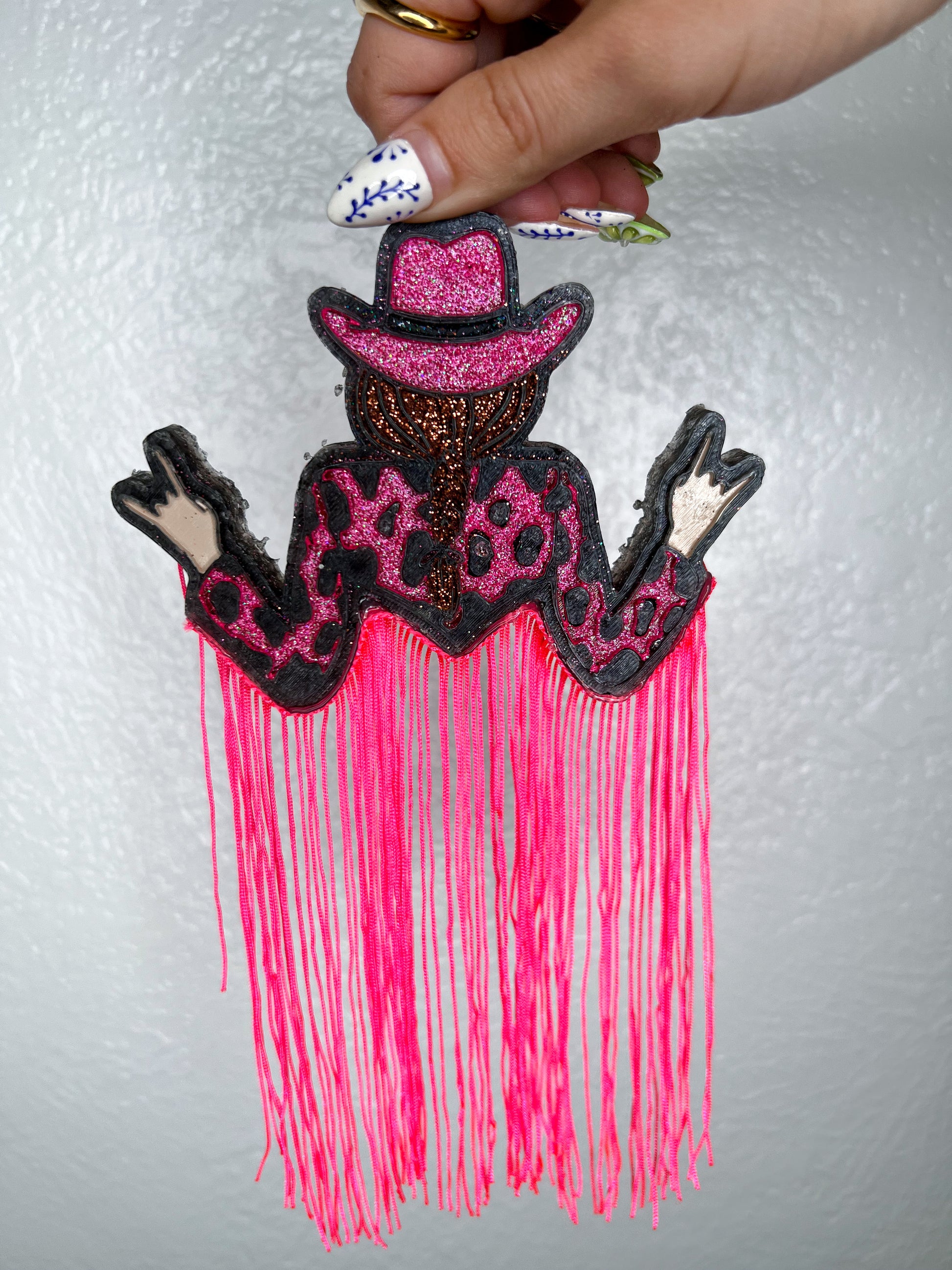 Cowprint Cowgirl fringe Freshie-Ginger & Lace-The Twisted Chandelier