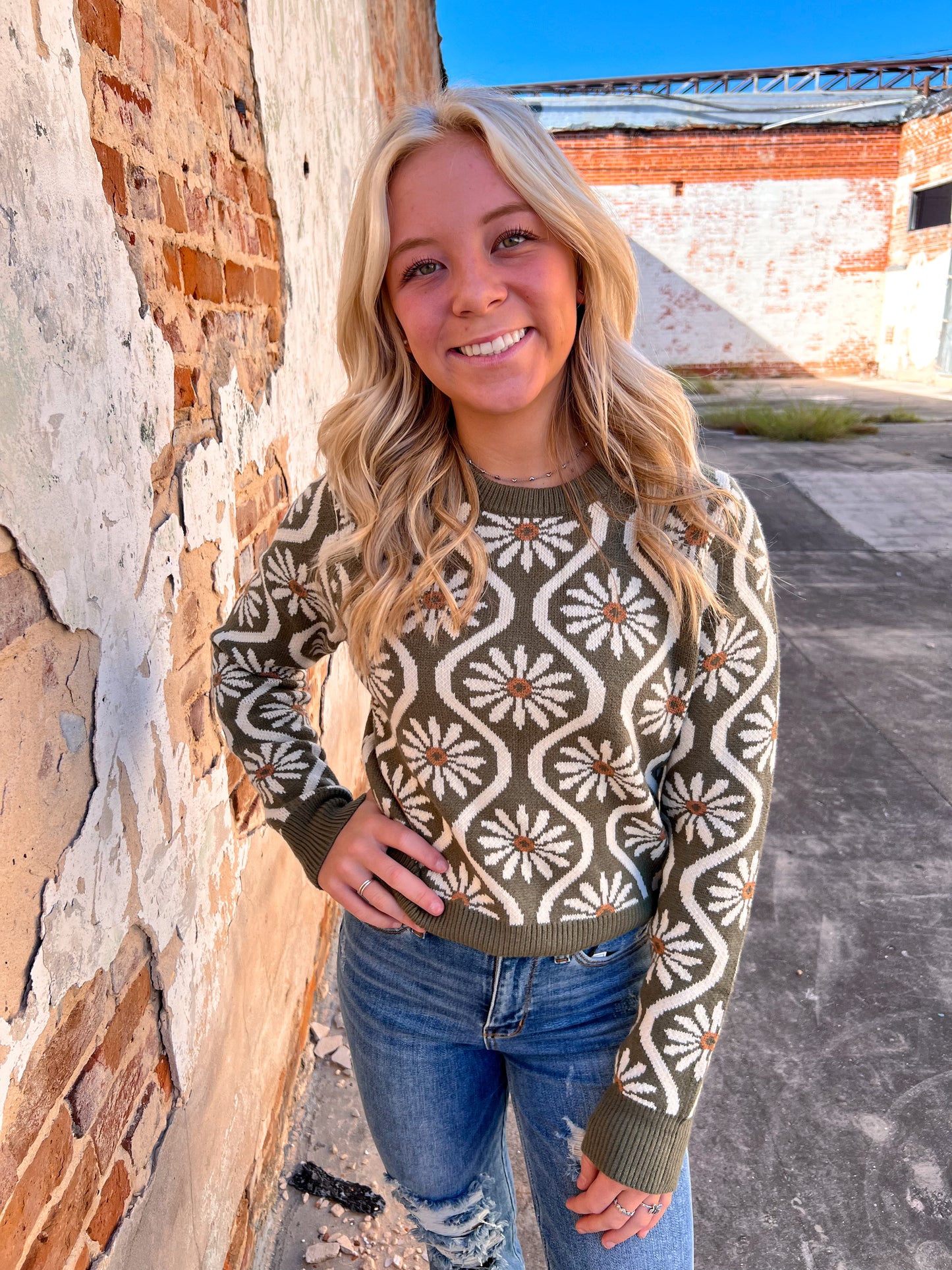 Talia Floral Printed Long Sleeve Sweater Top-Sweater-ee:some-CR 09/19/24,not on the floor only in totes,Winter Tote T1-The Twisted Chandelier