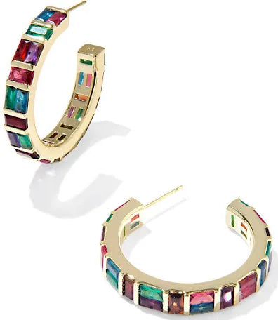 Kendra Scott Jamie Hoop Earrings Gold Multi Mix-Kendra Scott-E2151GLD-The Twisted Chandelier