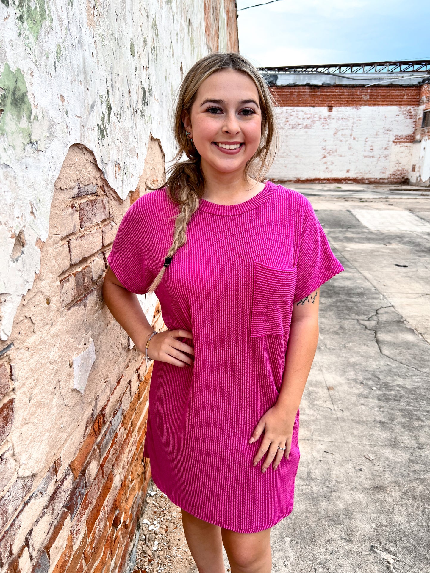 Maggie Orchid Tee Shirt Dress-Dress-Entro-11/28/23 md, 1st md, 7/18/23-The Twisted Chandelier