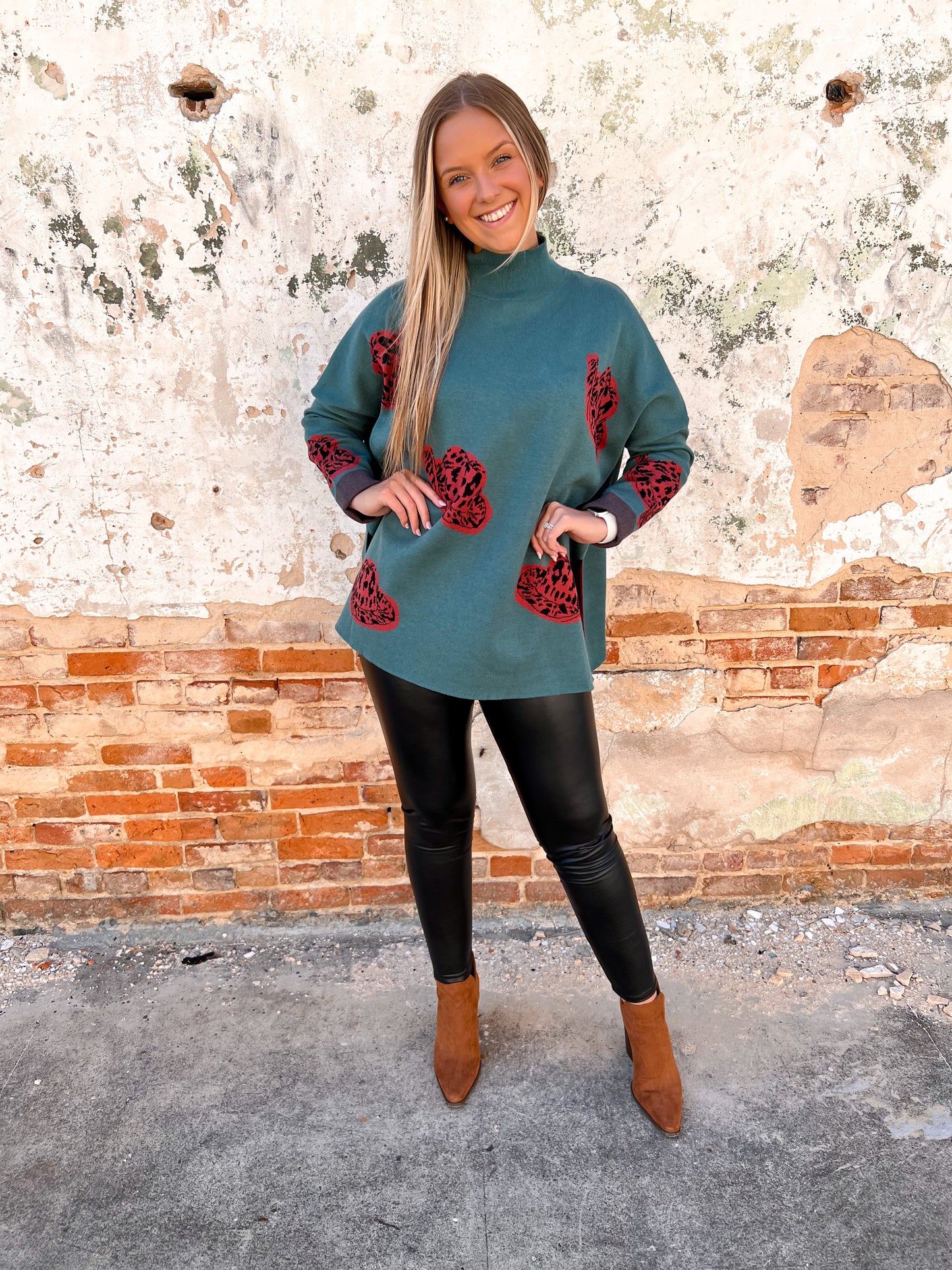 Alexandra Cowboy Hat Mock Neck Long Sleeve Sweater Top-Top-Entro-bin c1-The Twisted Chandelier