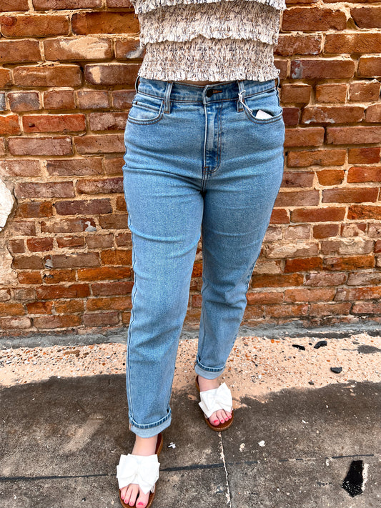 Ashlynn High Rise Mom Jeans-Jeans-Cello-wv790009m-The Twisted Chandelier