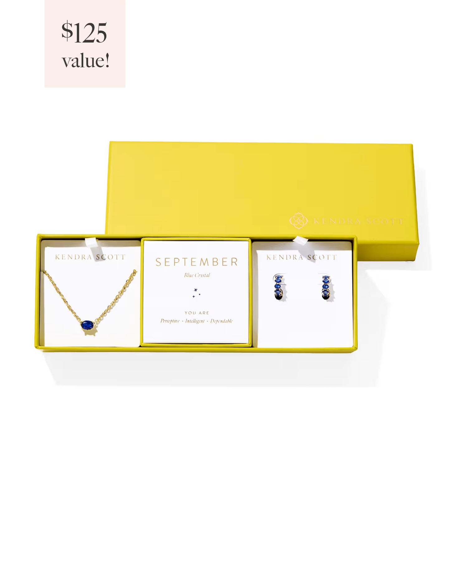 Kendra Scott Cailin Birthstone Gift Set Gold Blue Crystal