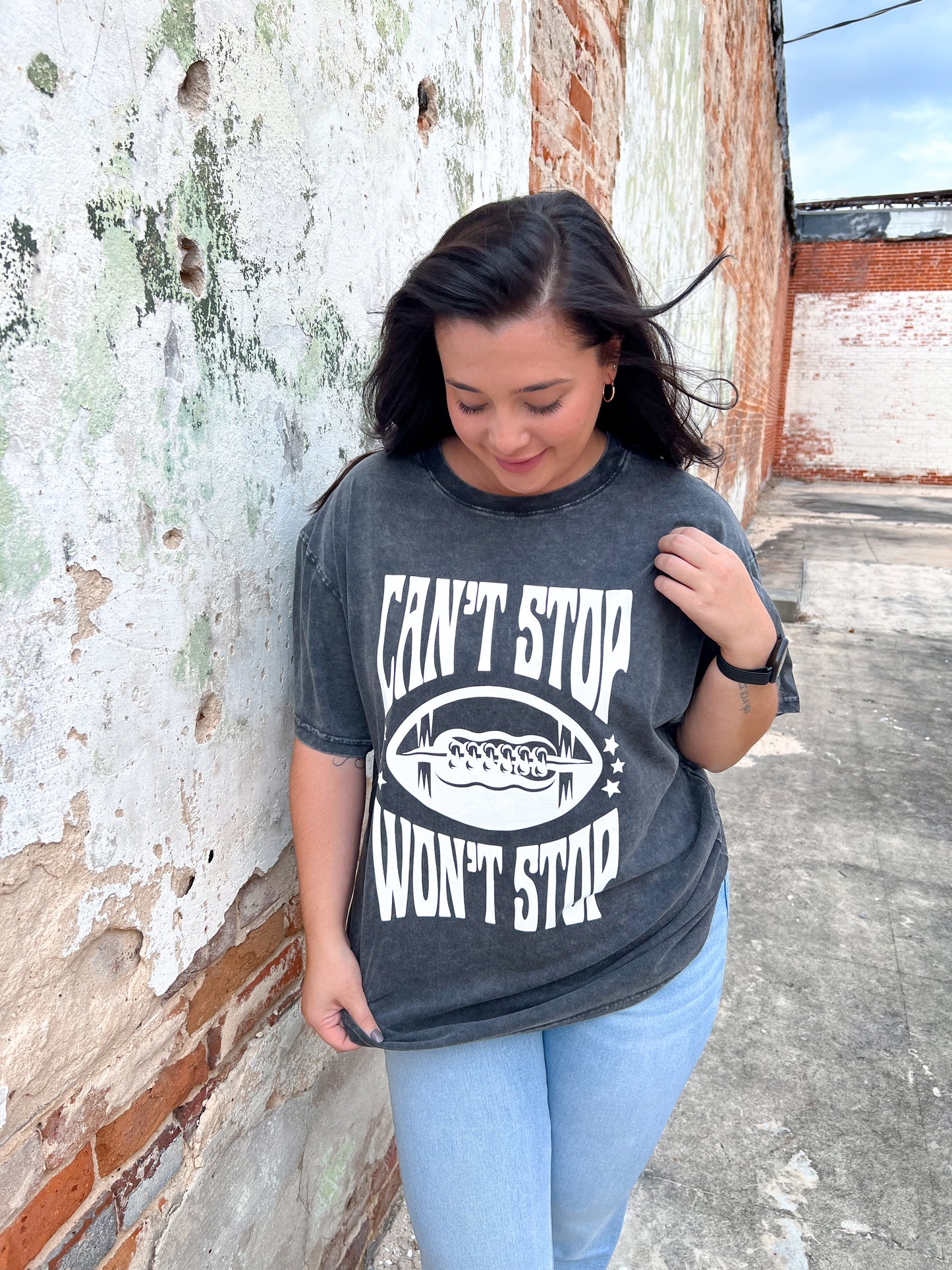 Can't Stop Won't Stop Rocker Tee-Shirt-friday+saturday-11/28/23 md,2nd md,Bin c1,Max Retail,Tops Collection-The Twisted Chandelier