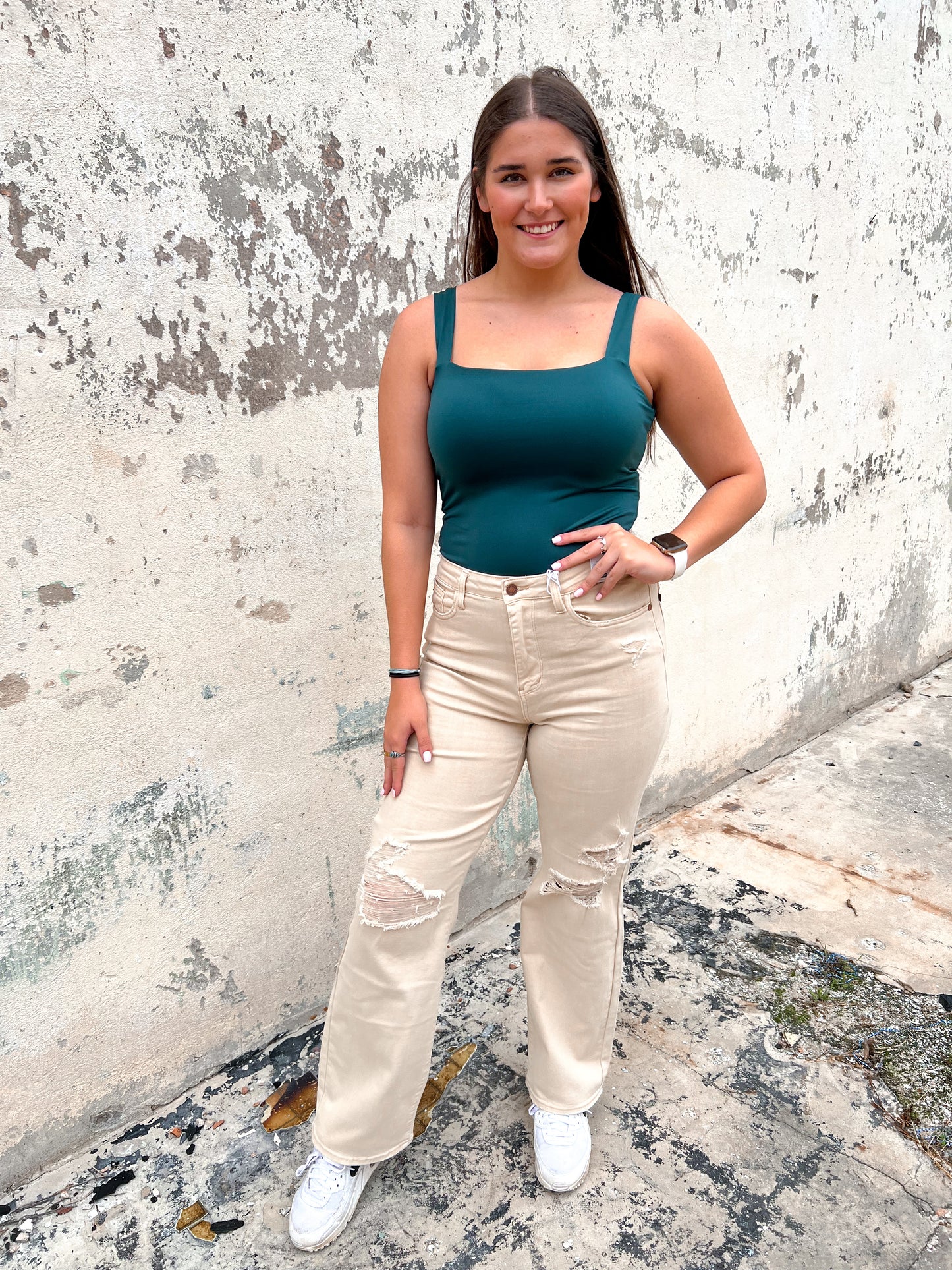 Charlene High Waisted Garment Dyed Destroy 90's Straight-Apparel & Accessories-JUDY BLUE-09/03/24,1st md,88823REG,bottoms,OGP 69.99-The Twisted Chandelier