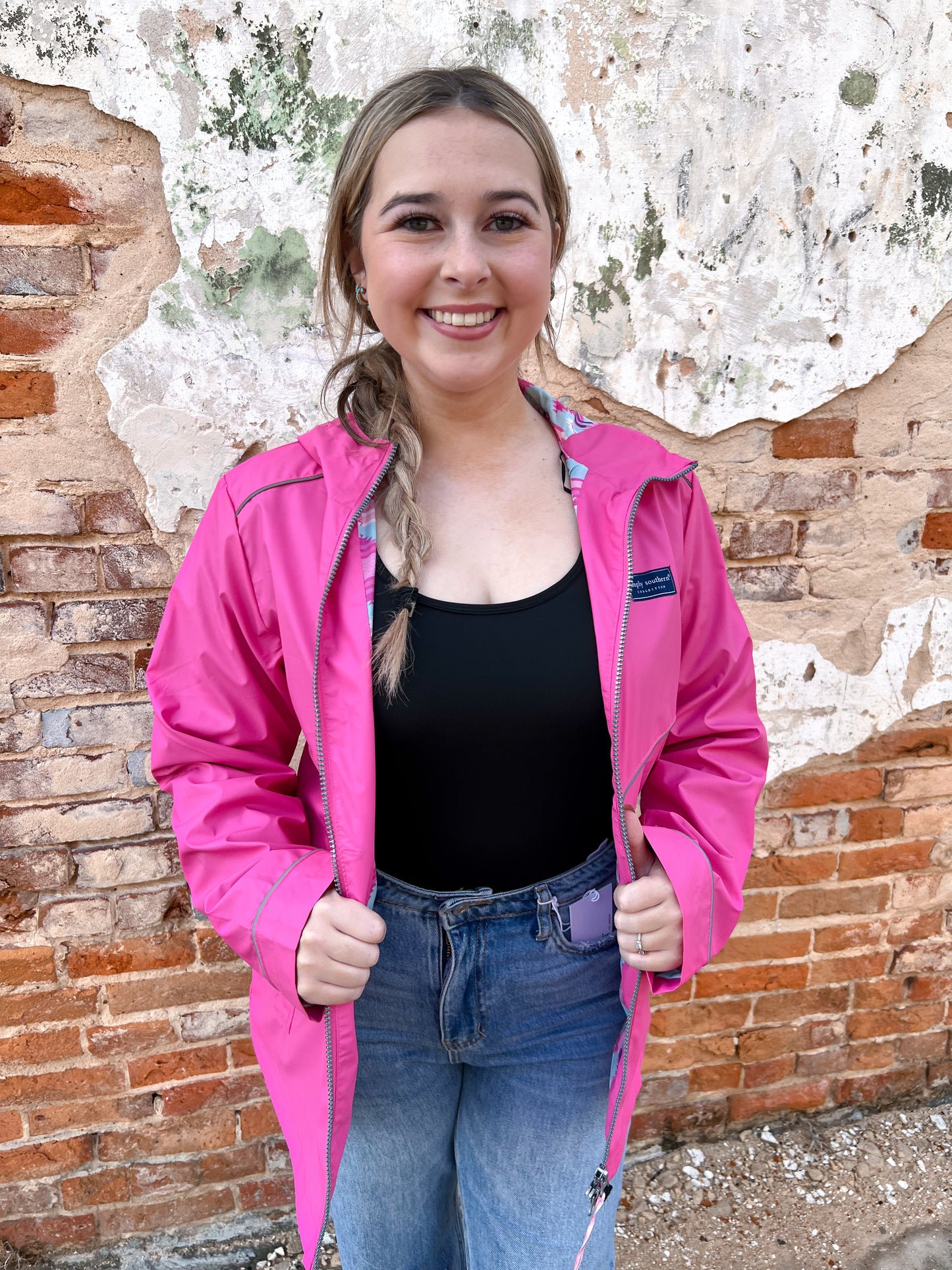 Simply Southern Full Zip Rain Jacket - Berry-Jacket-Simply Southern-1st md, md 7/30-The Twisted Chandelier