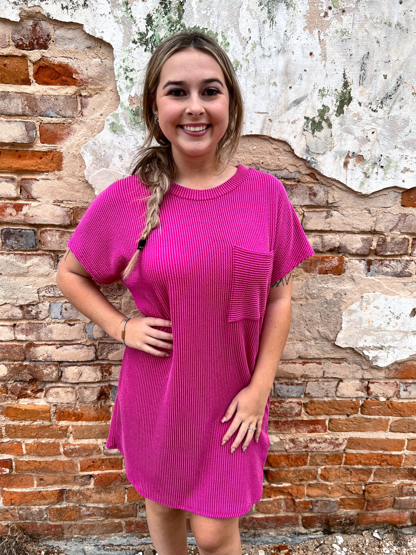 Maggie Orchid Tee Shirt Dress-Dress-Entro-11/28/23 md, 1st md, 7/18/23-The Twisted Chandelier