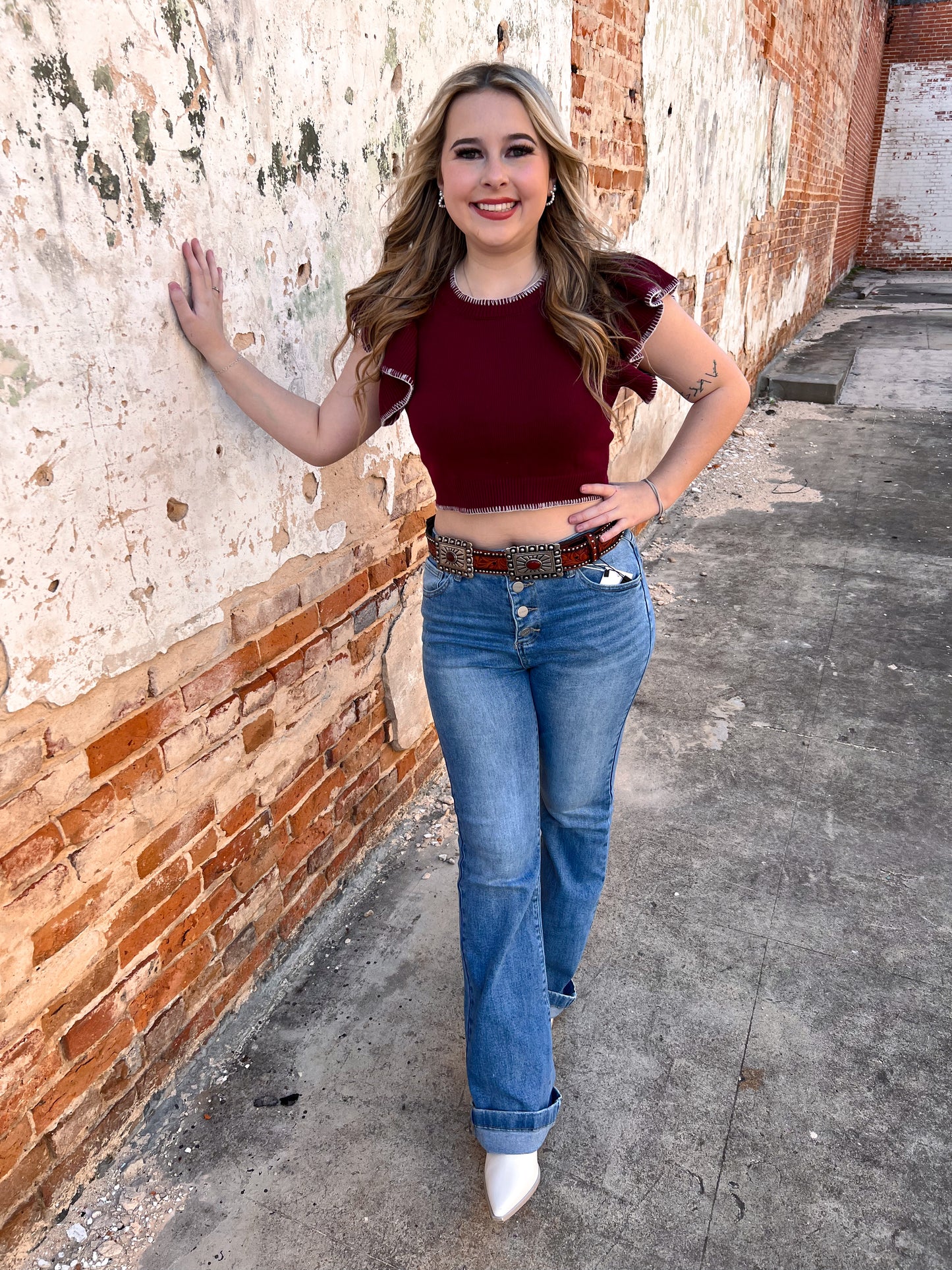 Alaia High Rise Button Down Boot Cut Jeans-Jeans-Risen Jeans-bottoms,Max Retail,rdp5521,western & concert-The Twisted Chandelier