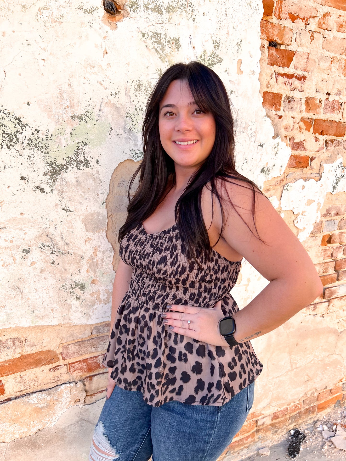 Carmen Leopard Print Smocked Body Top-Top-BiBi-05/23/23, 09/06/23, 1st md, 2nd md, md 7/30-The Twisted Chandelier