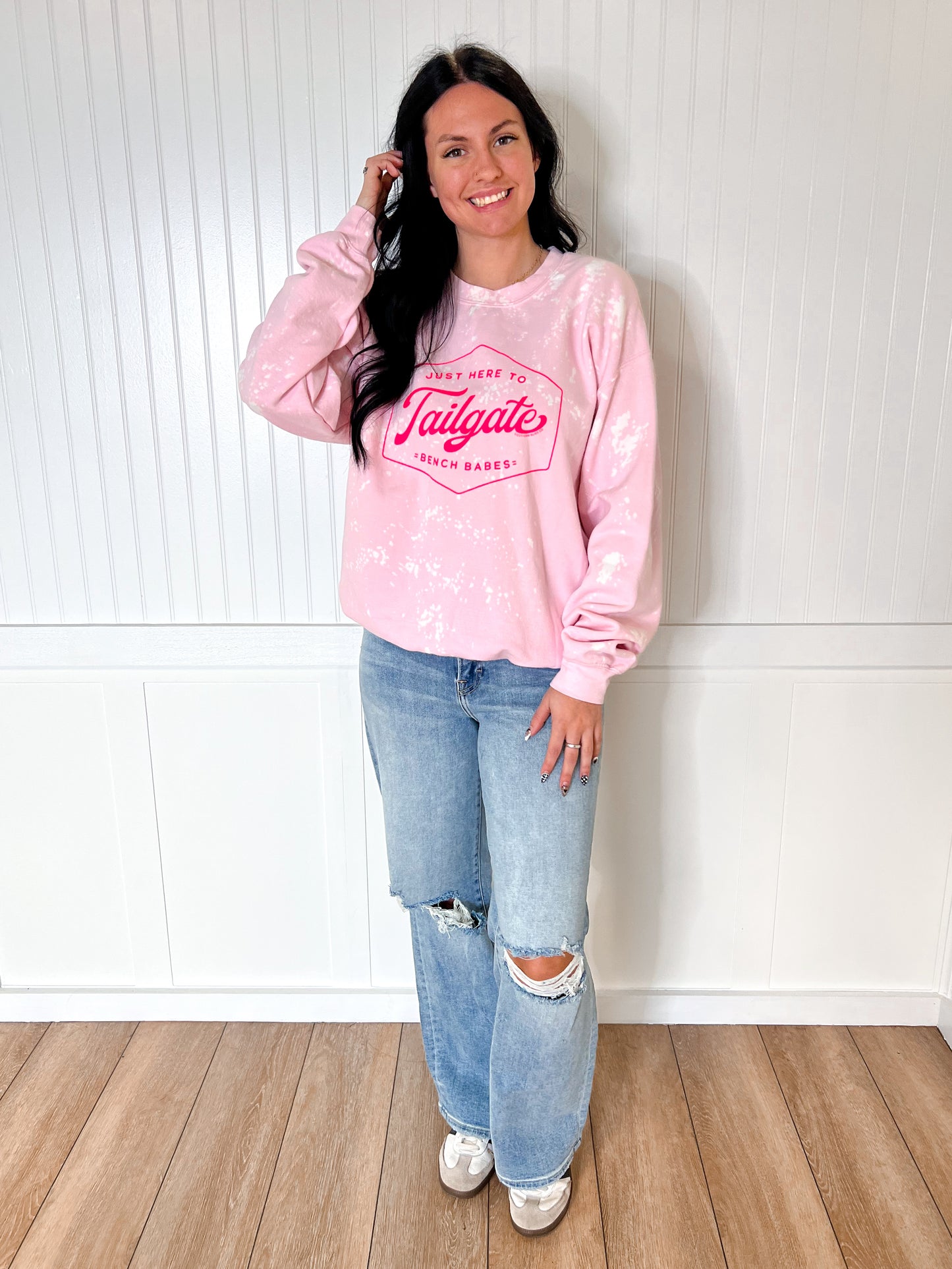 Pink Tailgate Sprinkled Sweatshirt-Sweatshirt-southern bliss co-Max Retail,not on the floor only in totes,Tops Collection,Winter tote T4-The Twisted Chandelier