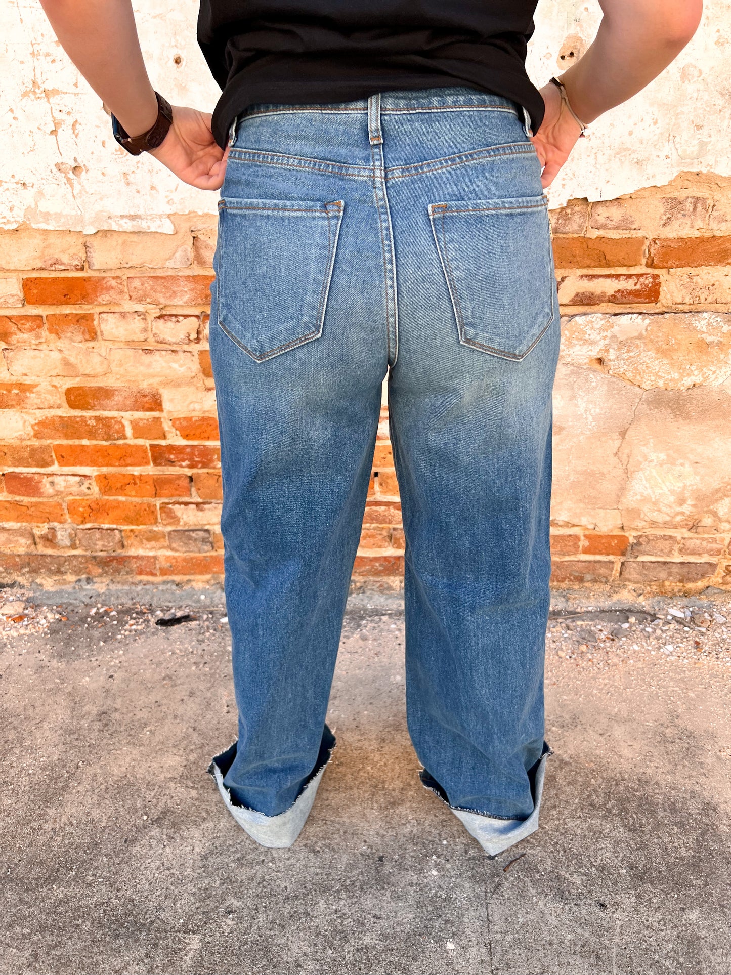 Skyler Criss Cross High Waisted Wide Leg Jeans-High Rise Jeans-Vibrant-1st md, BIN C5, EP5010, md 7/30-The Twisted Chandelier