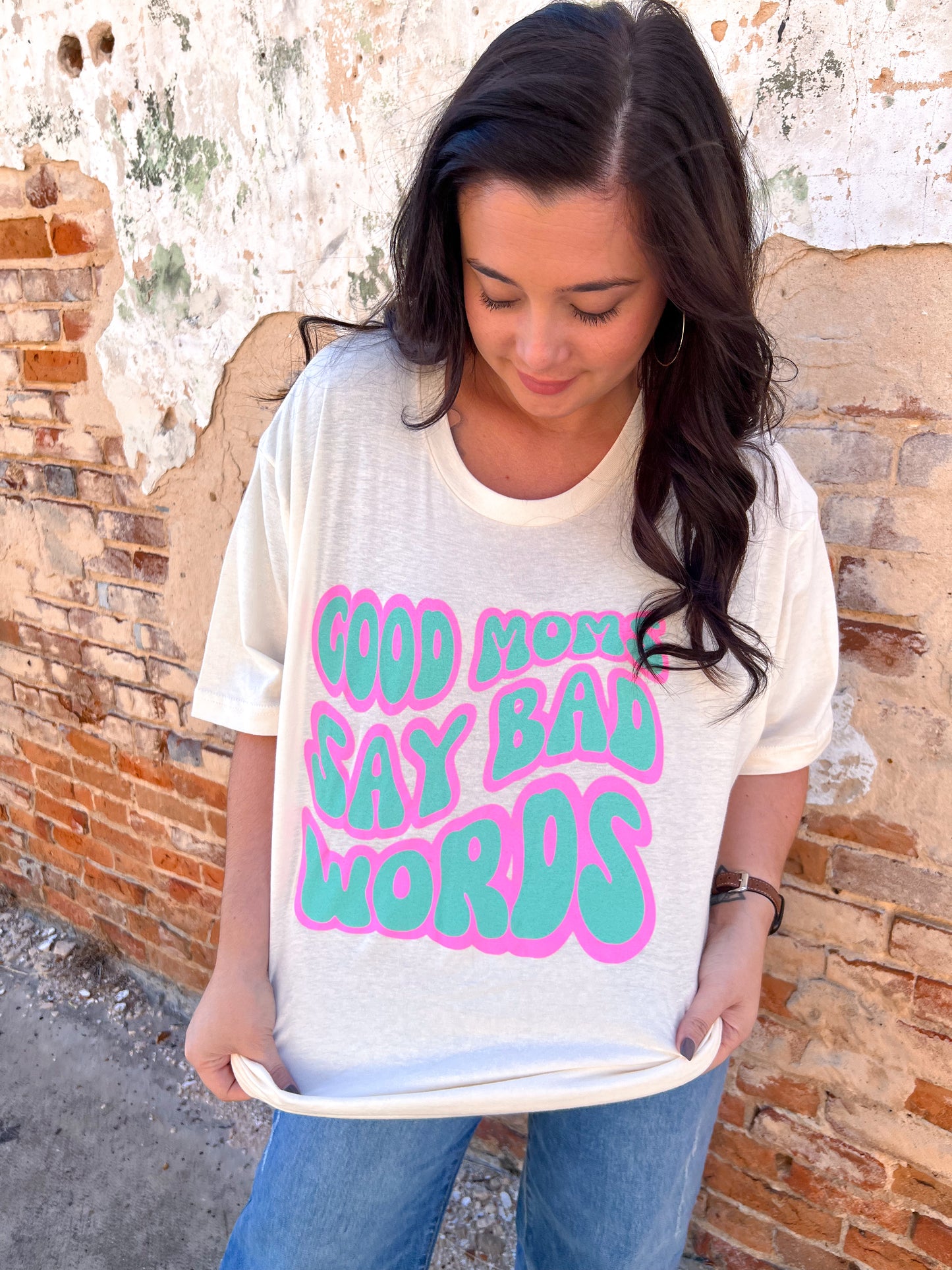Good Moms Say Bad Words Graphic Tee-Graphic T-Shirt-The Twisted Chandelier-09/06/23, 1st md, BIN C1-The Twisted Chandelier