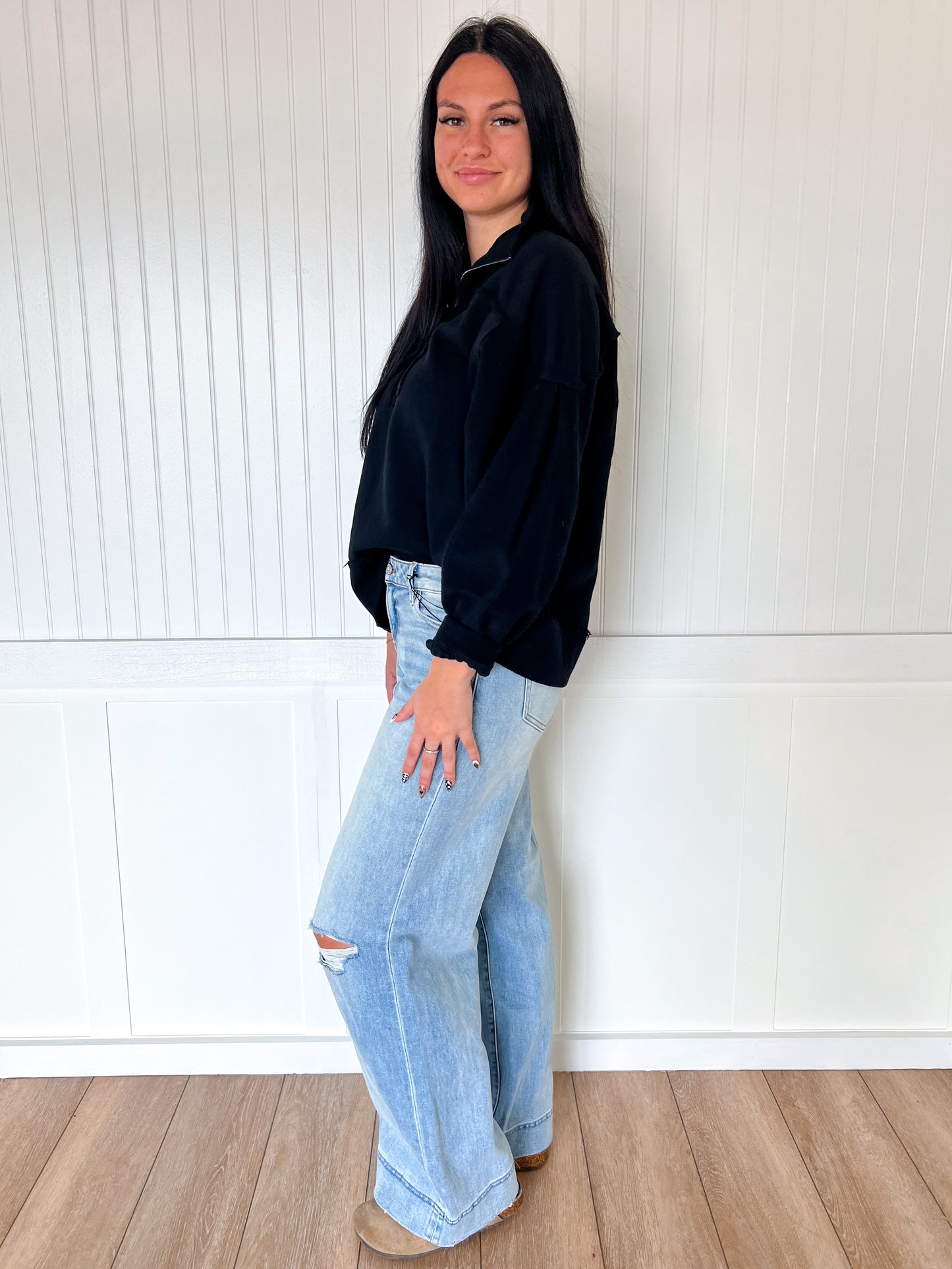 Riven Game day Zip-Up French Terry Pullover-Sewn and Seen-Bin a4,FD 09/30/25,Tops Collection-The Twisted Chandelier