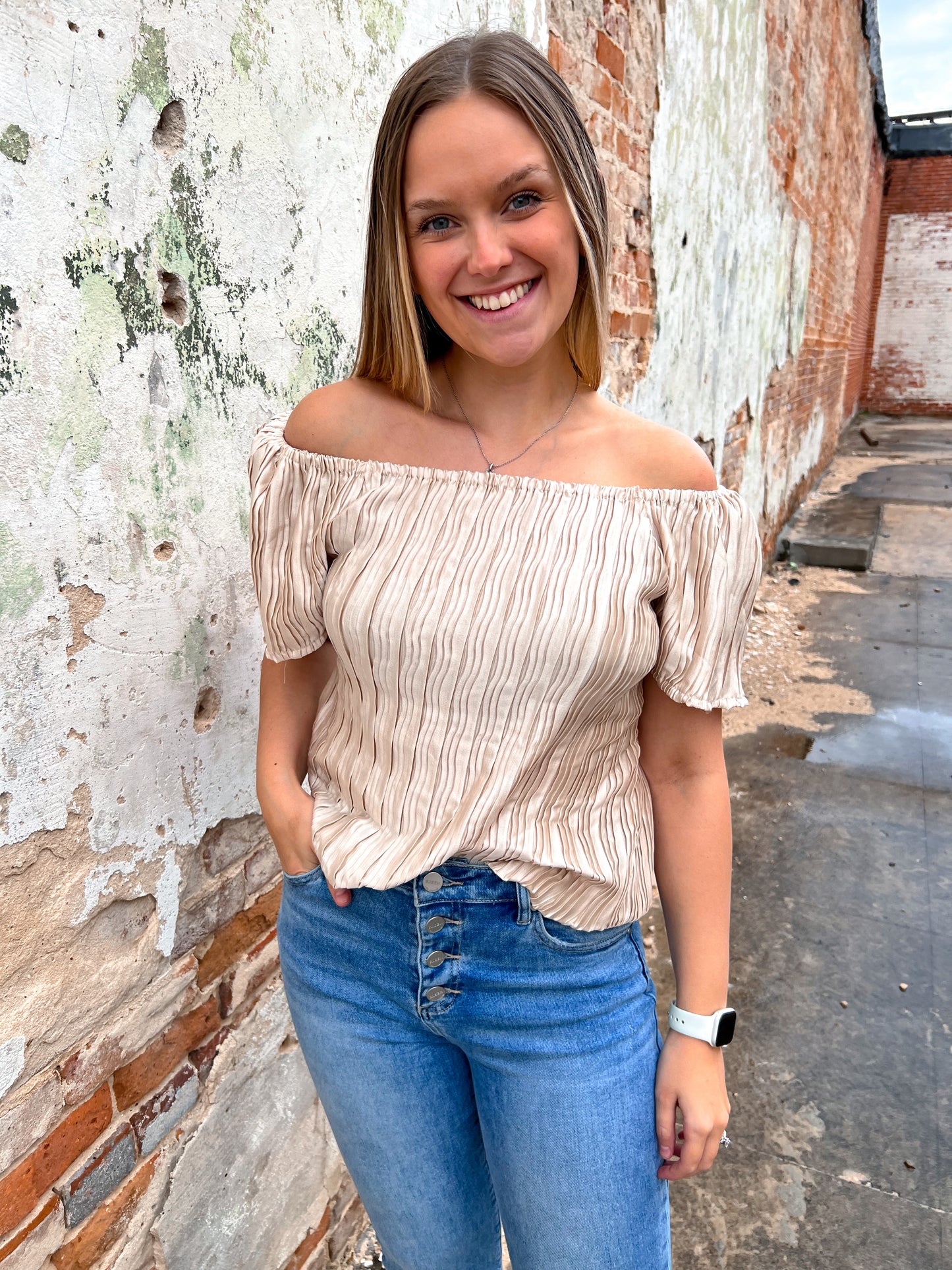 Aubrie Ivory Silk Top-Shirt-Southern Grace Wholesale-9307E,Bin a4,FD 03/05/24,Tops Collection-The Twisted Chandelier