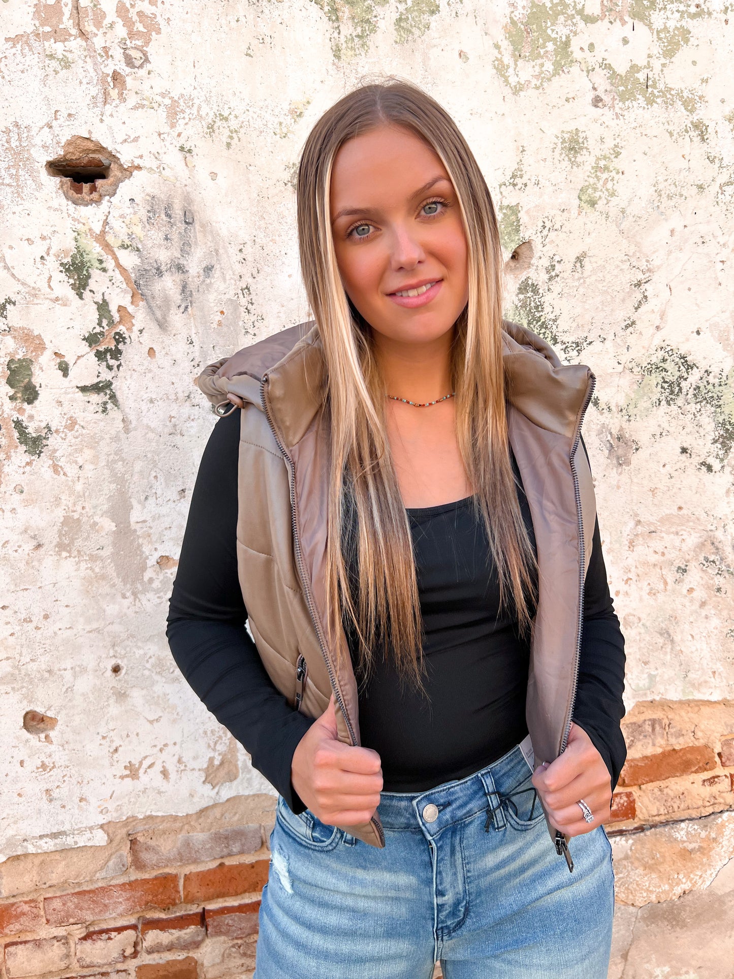Janna Faux Leather Zip-Up Vest Jacket - Coffee-Puffer Vest-ShopIrisBasic-HMJ20932(Vests), t4-The Twisted Chandelier