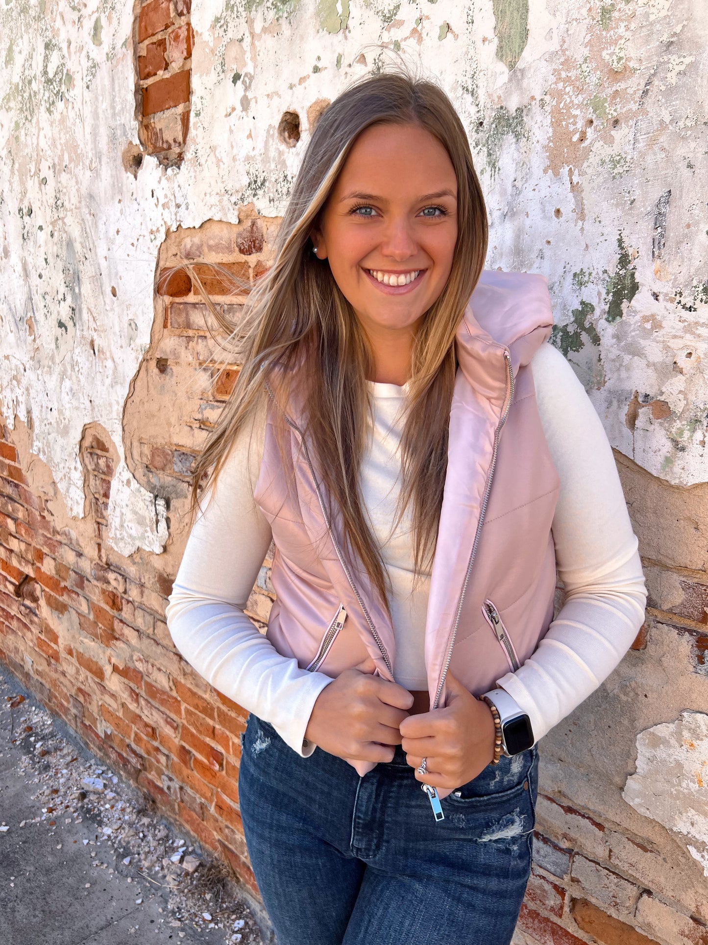 Janna Faux Leather Zip-Up Vest Jacket - Blush-Puffer Vest-ShopIrisBasic-HMJ20932(Vests), t4-The Twisted Chandelier