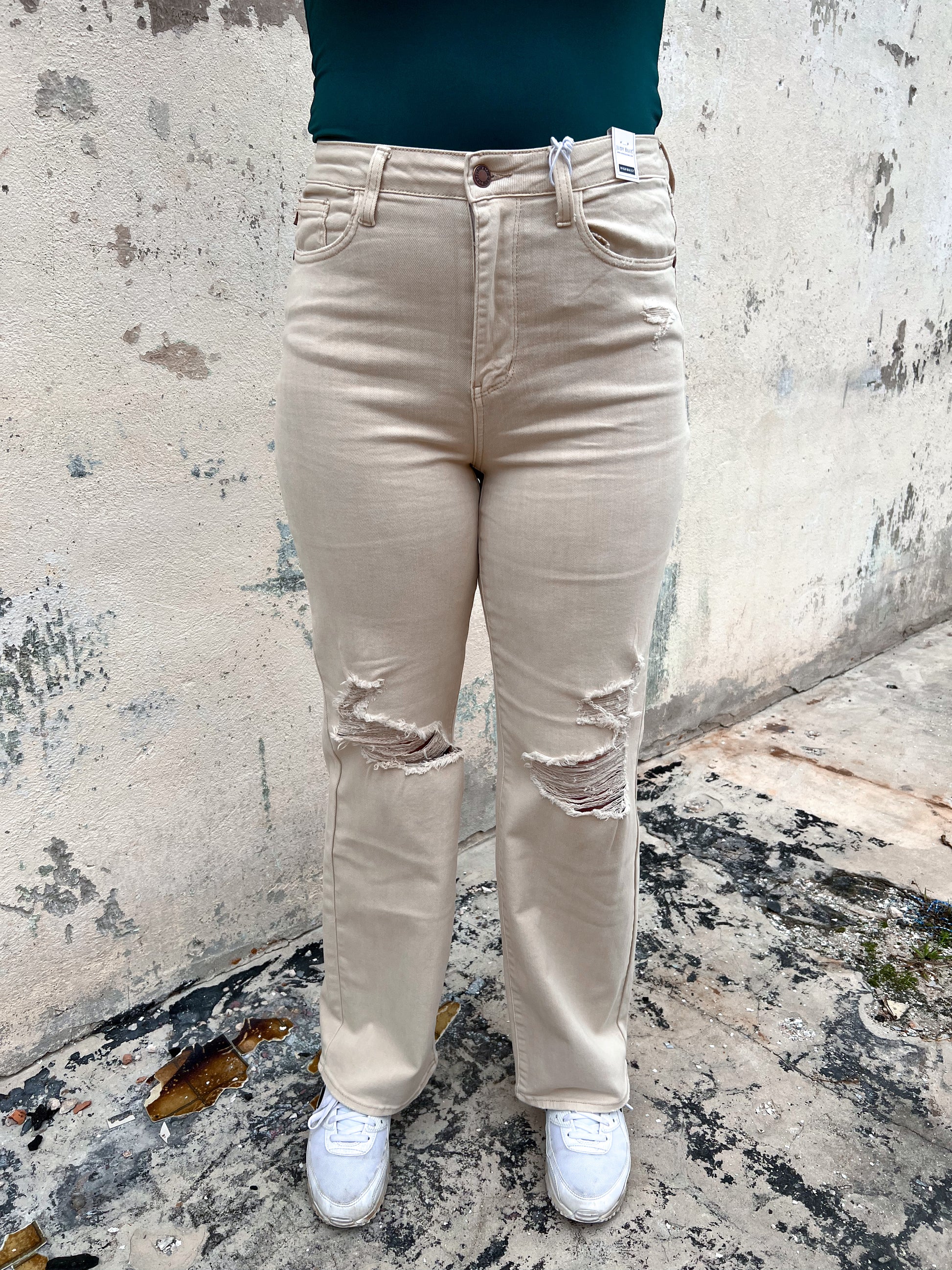 Charlene High Waisted Garment Dyed Destroy 90's Straight-Apparel & Accessories-JUDY BLUE-09/03/24,1st md,88823REG,BIN A2,bottoms,OGP 69.99-The Twisted Chandelier