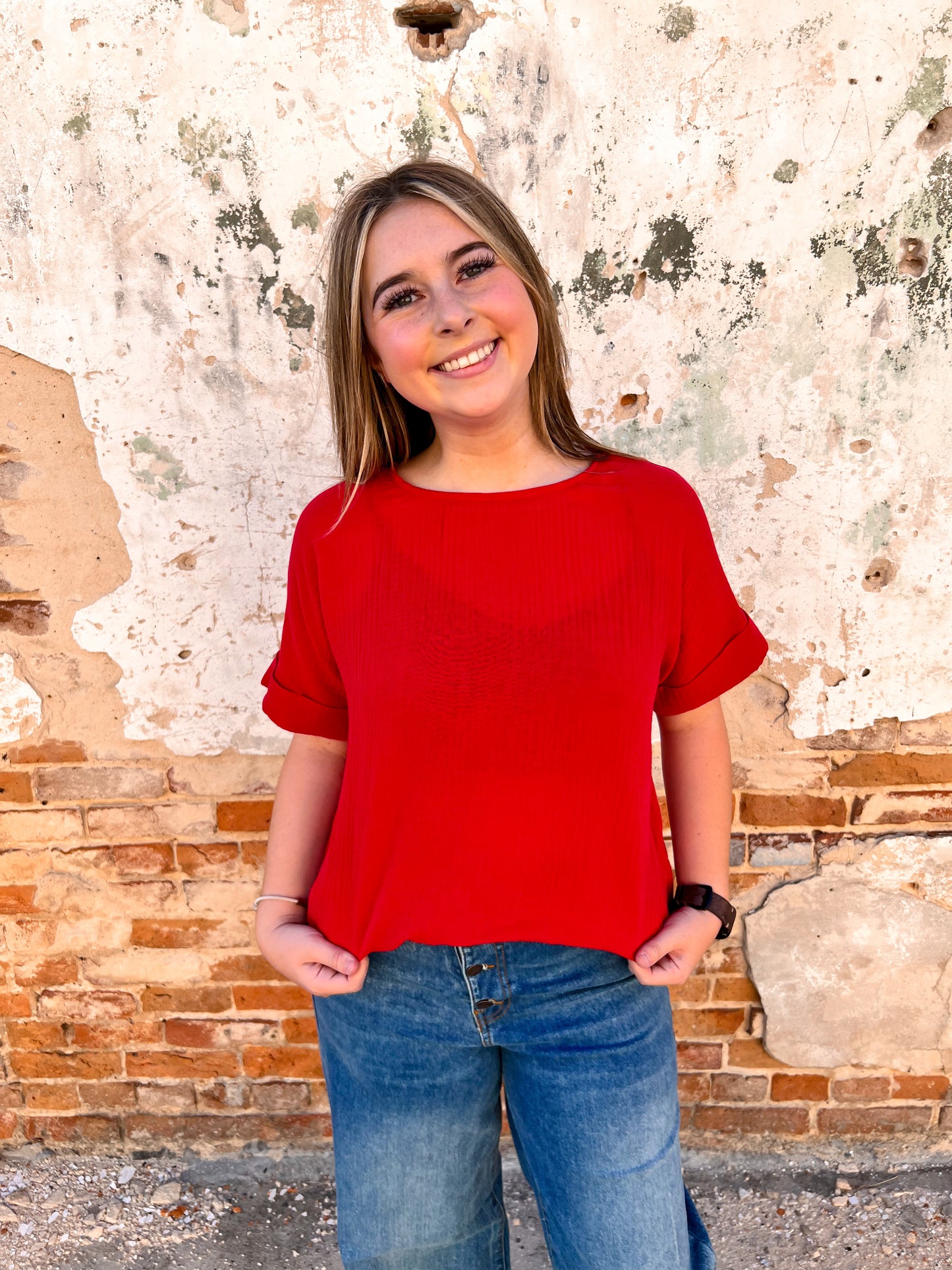 Abbey Solid Ribbed U-neck Top-TOPS-jodifl--The Twisted Chandelier