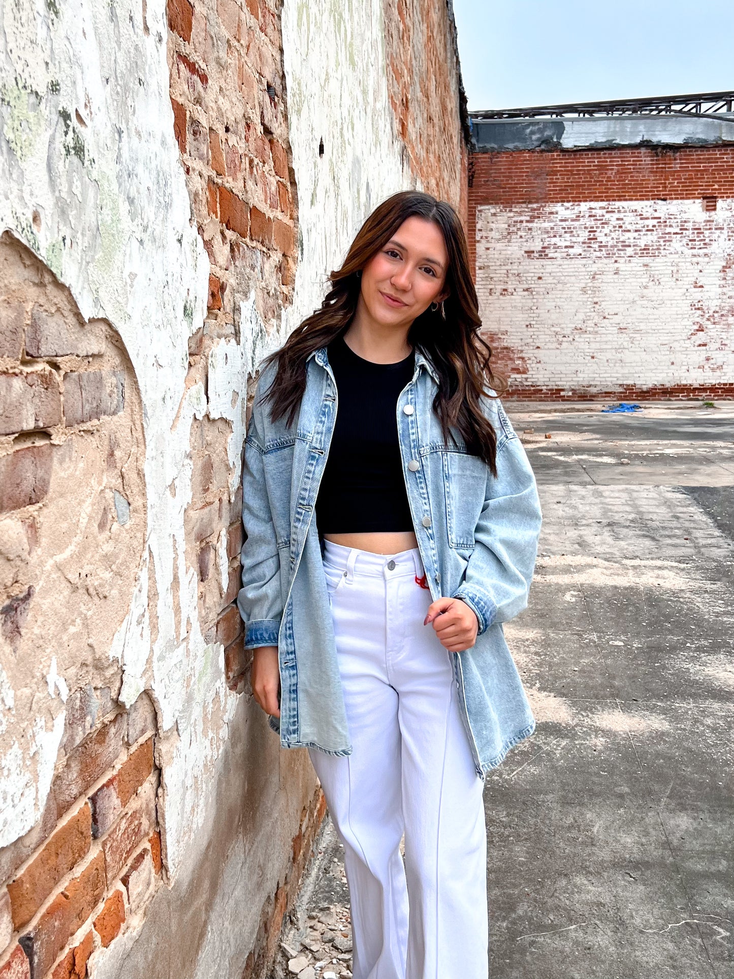 Sierra Ultra Lightweight Oversized Acid Washed Denim Shacket-Coats & Jackets-Rosa Clothing-Bin B1,FD 04/02/25-The Twisted Chandelier