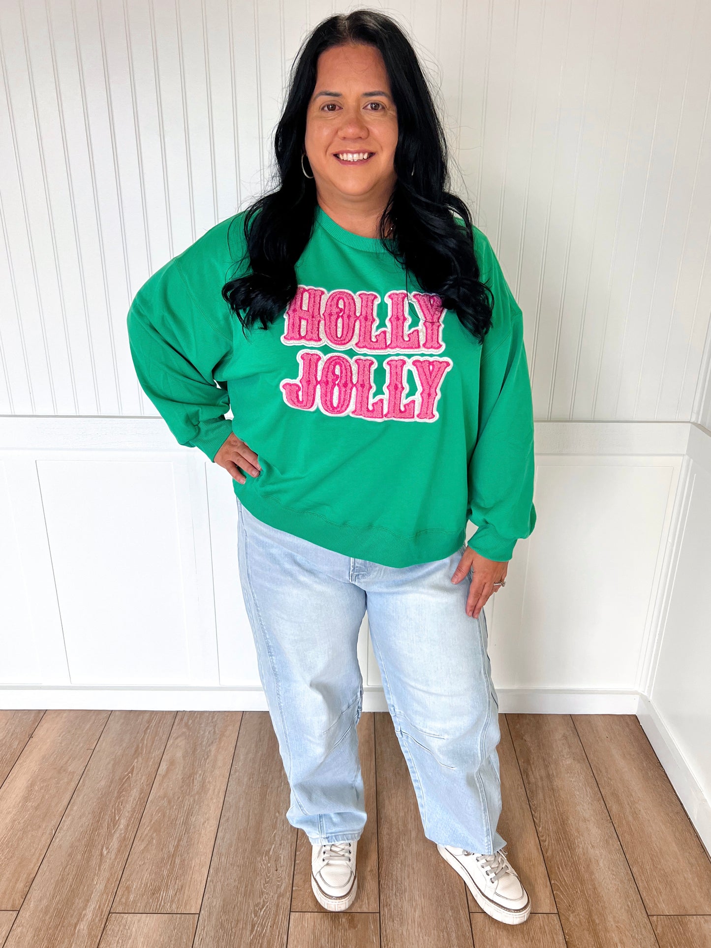 Mary Square Millie Sweatshirt | Holly Jolly-Sweatshirt-Mary Square-Christmas tote ct1,Tops Collection-The Twisted Chandelier