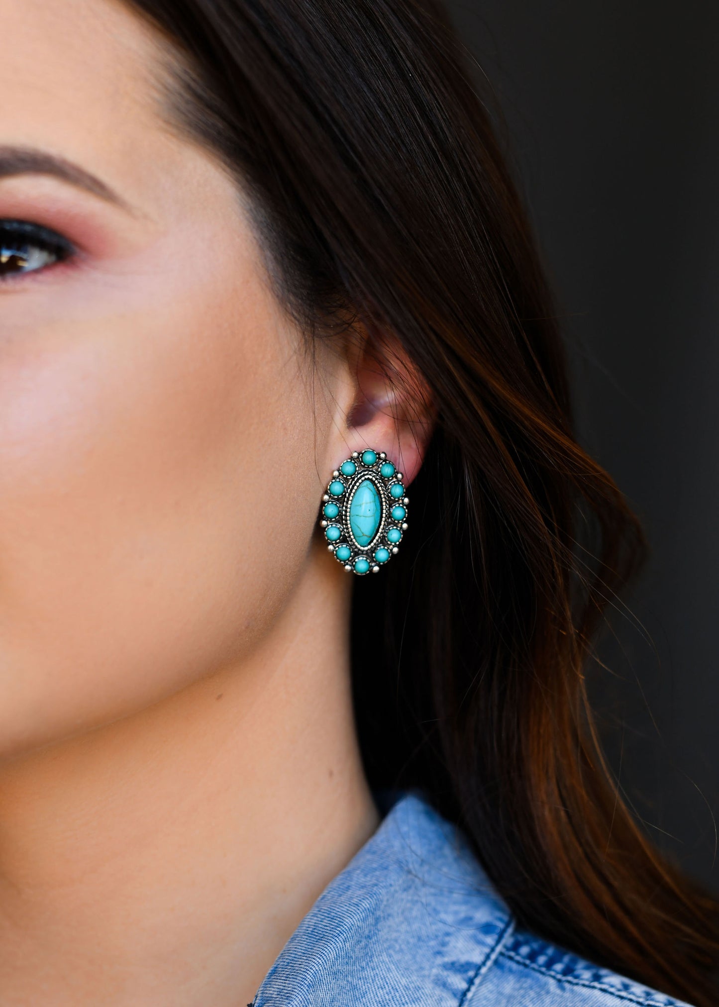 West and Co. Elongated Turquoise Post Earrings-Stud Earrings-West and Co.--The Twisted Chandelier