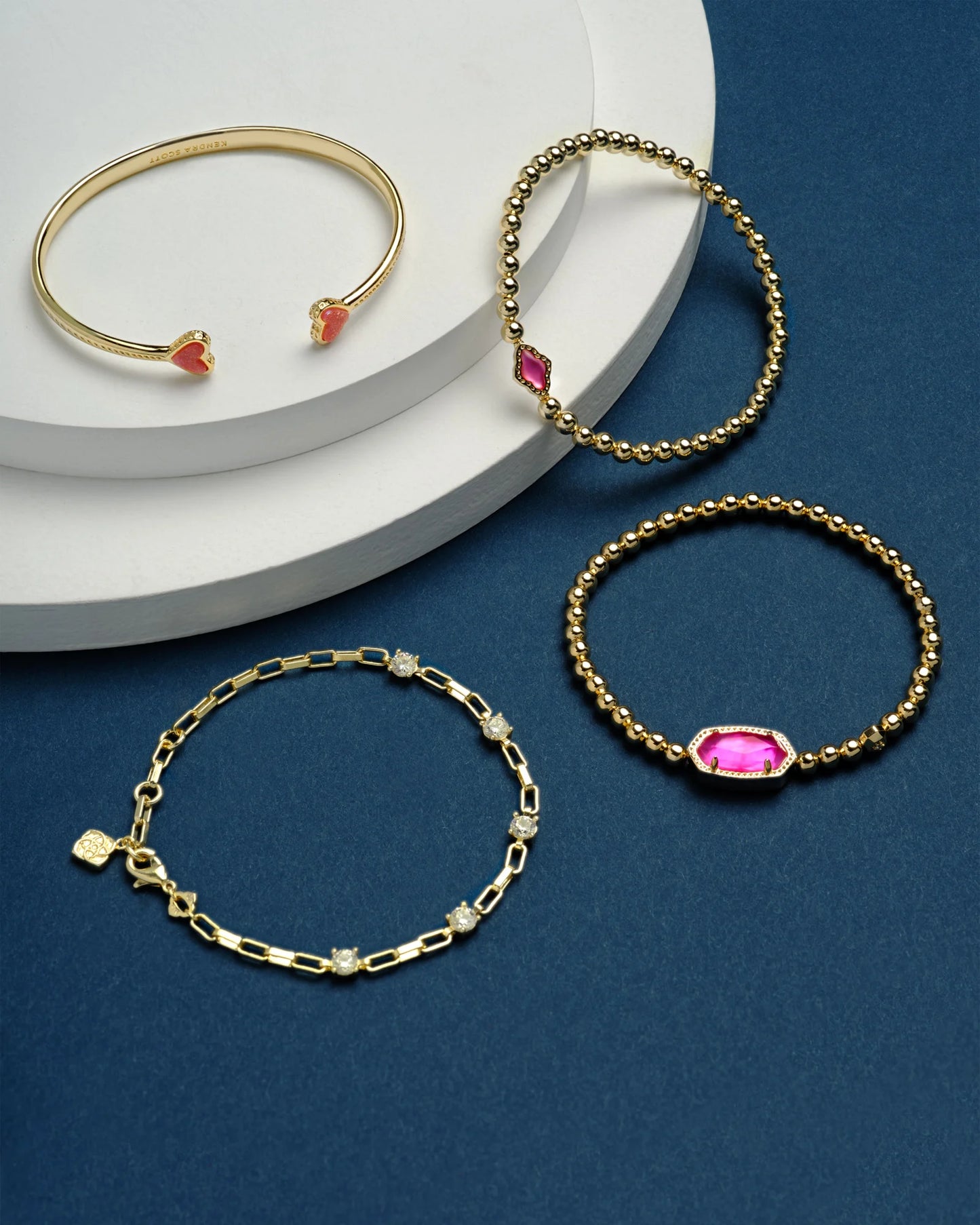 Kendra Scott Abbie Beaded Stretch Bracelet Gold Azalea Illusion-Bracelets-Kendra Scott-B00222GLD,CR 07/31/24,FD 07/31/24-The Twisted Chandelier