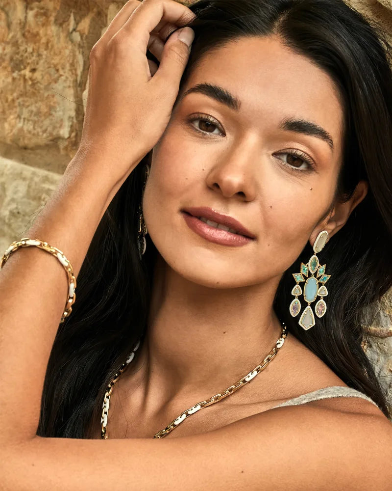 Kendra Scott Bailey Chain Bracelet Gold White Mix-Bracelets-Kendra Scott-B00026GLD-The Twisted Chandelier