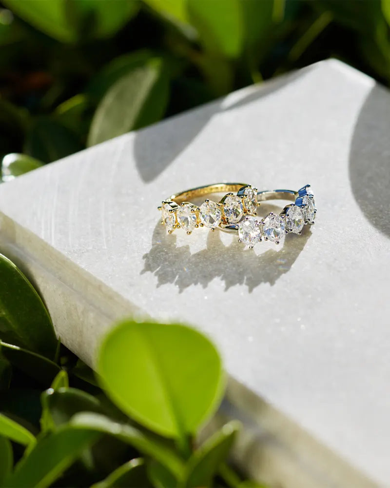 Kendra Scott Cailin Crystal Band Ring Rhodium Metal White Cz Size 7-Rings-Kendra Scott-R1313RHD-The Twisted Chandelier