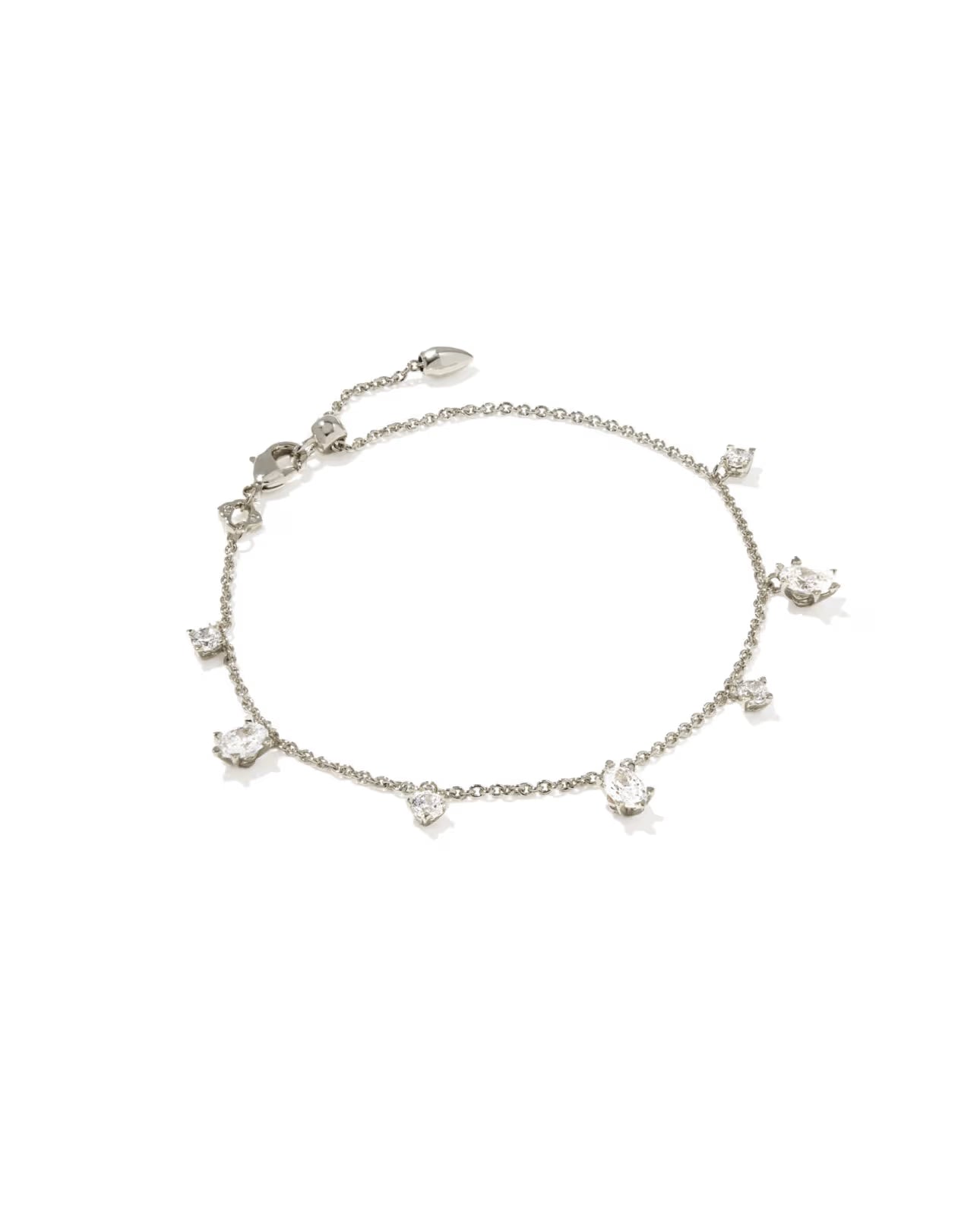 Kendra Scott Cailin Delicate Chain Bracelet Silver White Cz-Kendra Scott-B00388RHD-The Twisted Chandelier