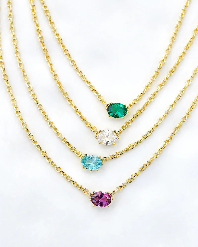 Kendra Scott Cailin Crystal Pendant Necklace Gold Green Crystal-Necklaces-Kendra Scott-N1941GLD-The Twisted Chandelier