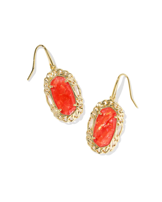 Kendra Scott Dani Figaro Frame Drop Earrings Gold Papaya Iridescent Mother Of Pearl-Earrings-Kendra Scott-E00795GLD,Sale Kendra Scott-The Twisted Chandelier