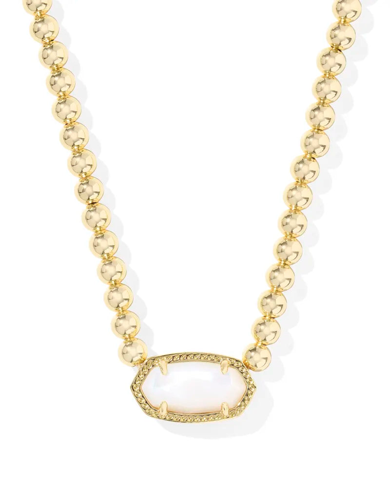 Kendra Scott Elisa Beaded Necklace Gold Ivory Mother Of Pearl-Necklaces-Kendra Scott-FD 05/07/25,N01111GLD-The Twisted Chandelier