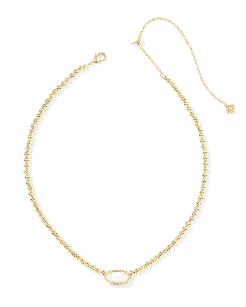Kendra Scott Elisa Beaded Necklace Gold Ivory Mother Of Pearl-Necklaces-Kendra Scott-FD 05/07/25,N01111GLD-The Twisted Chandelier